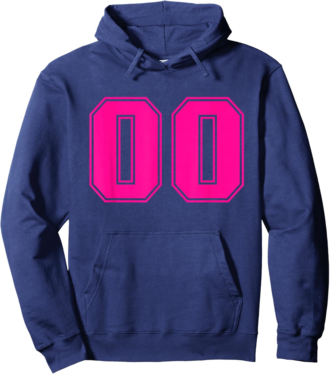 Pink Sport Team Number #00 Hoodie - Hoodie | Navy