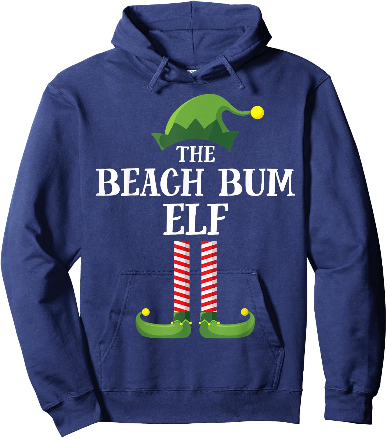 Beach Bum Elf Matching Family Group Christmas Funny Elf Men Women Kids Hoodie - Hoodie | Navy