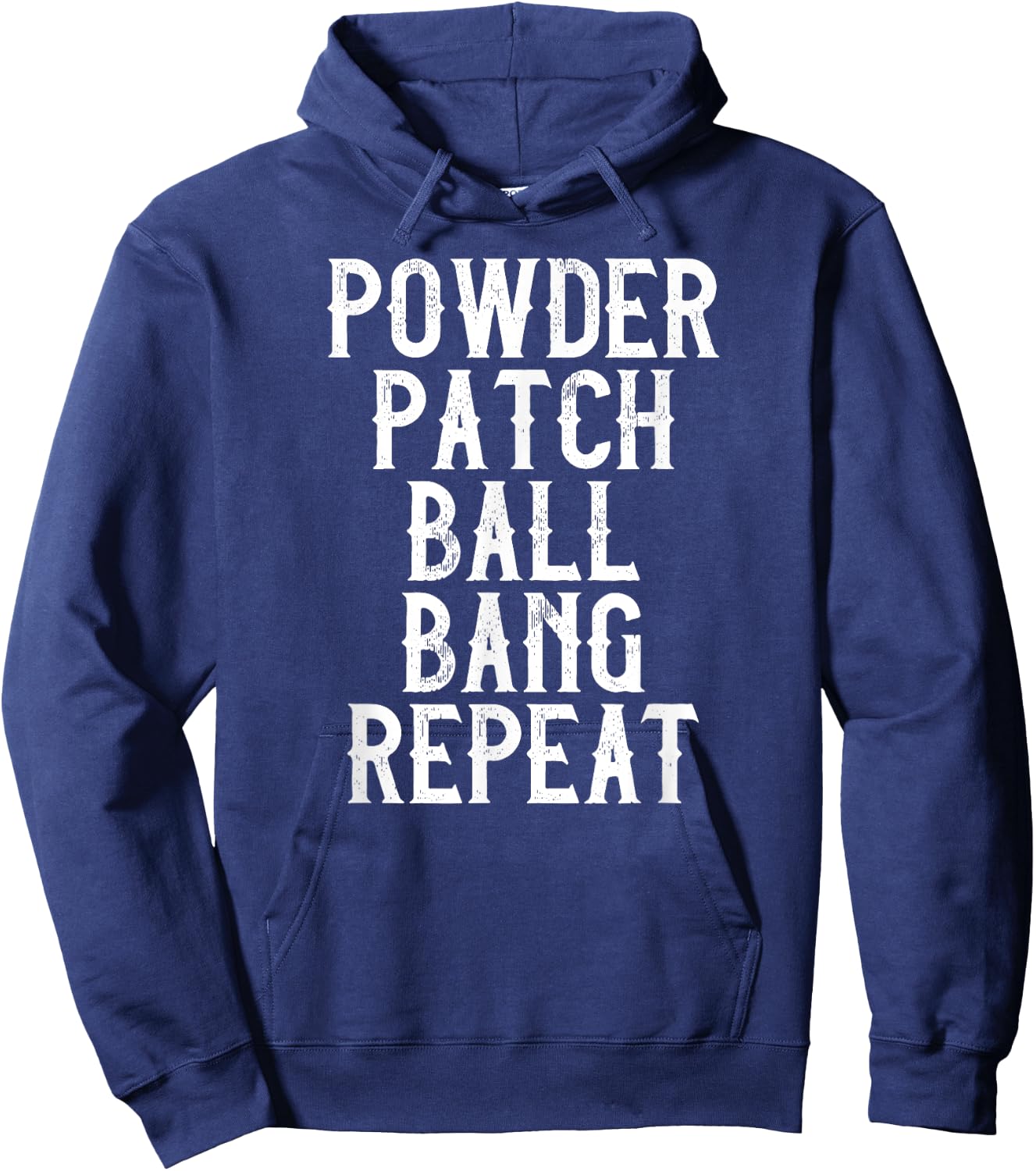 Muzzleloader Rifle Funny Muzzleloading Powder, Patches, Ball Hoodie - Hoodie | Navy