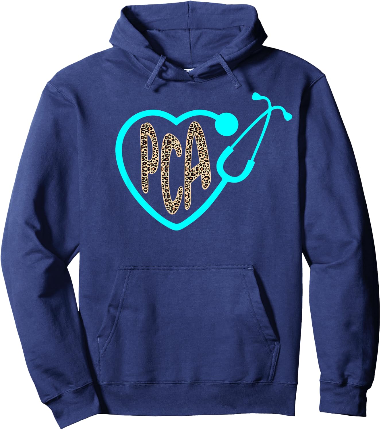 PCA Patient Care Assistant Heart Leopard Nurse Week 2023 Hoodie - Hoodie | Navy