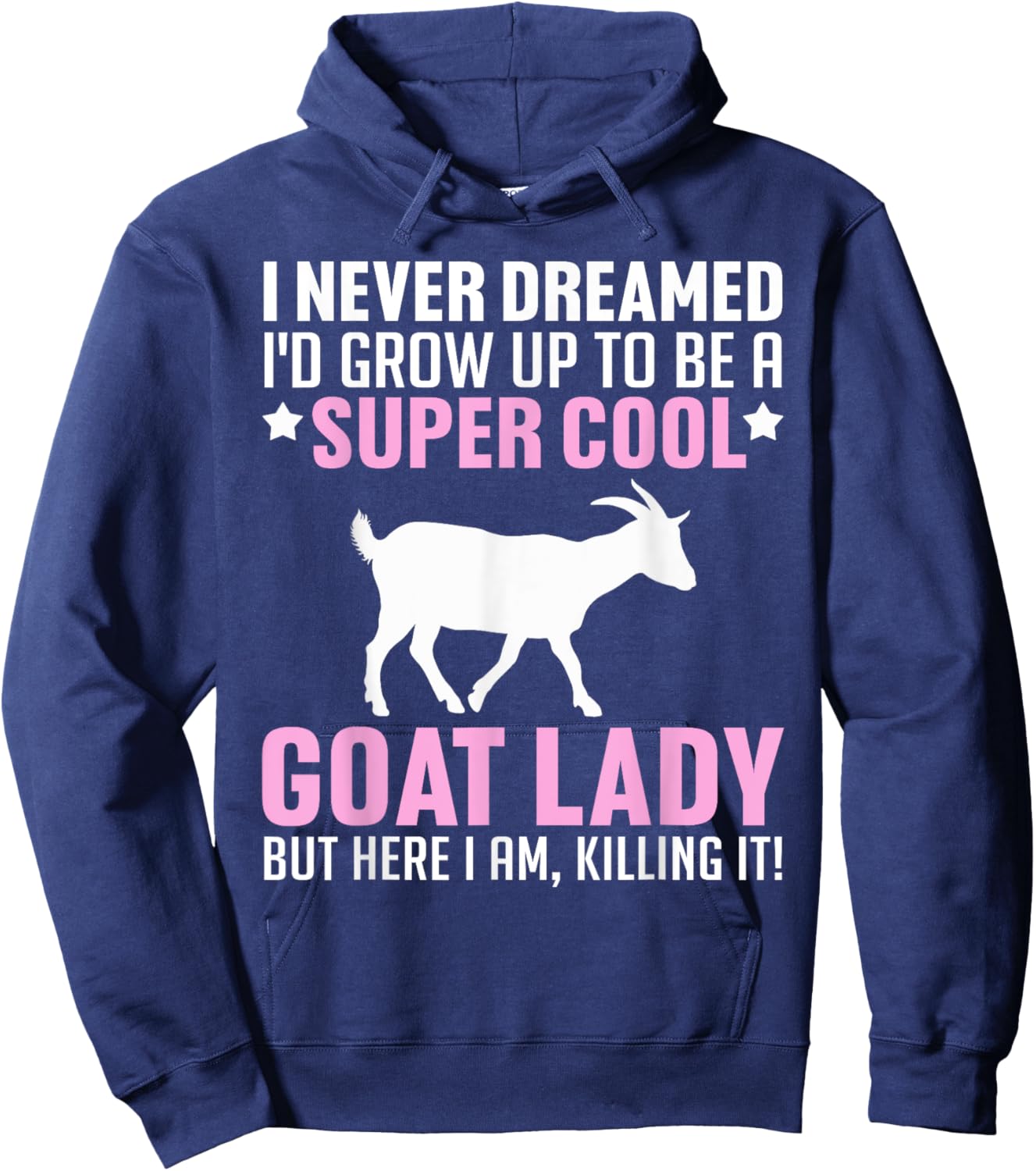 Cool Goat Design Girls Farmer Farming Goat Lover Hoodie - Hoodie | Navy