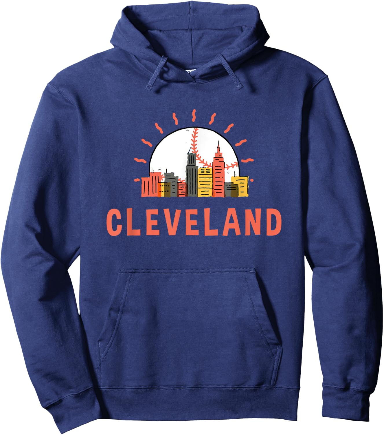 Ohio Cleveland Skyline Cityscape Hoodie - Hoodie | Navy