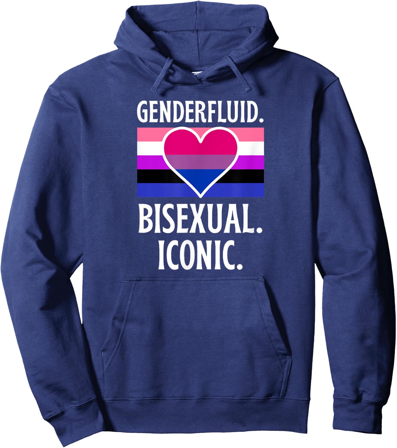 Genderfluid Bisexual Iconic Pride Flag Genderqueer Queer Hoodie - Hoodie | Navy