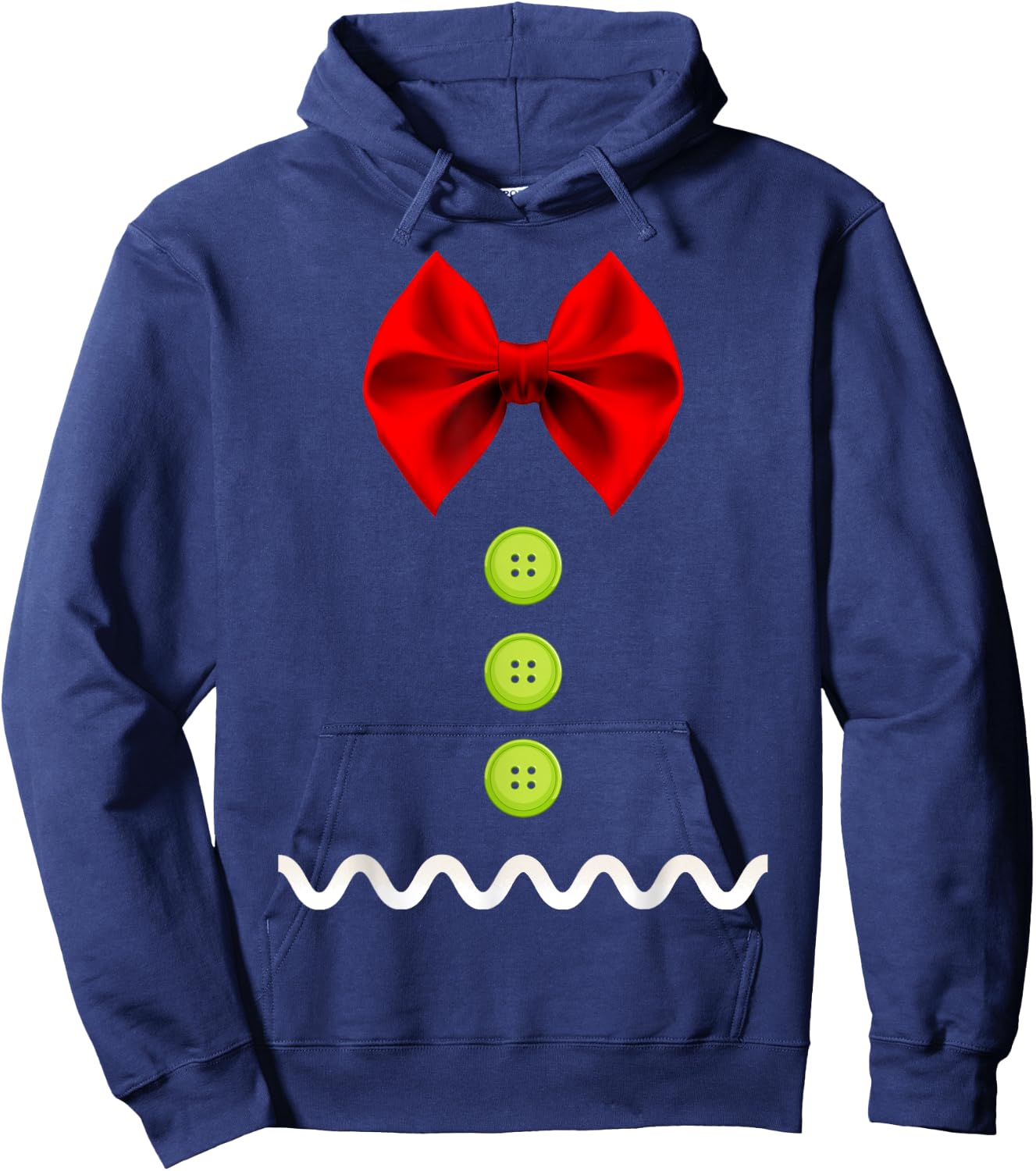 Gingerbread Man Christmas Costume for Kids & Adults Hoodie - Hoodie | Navy