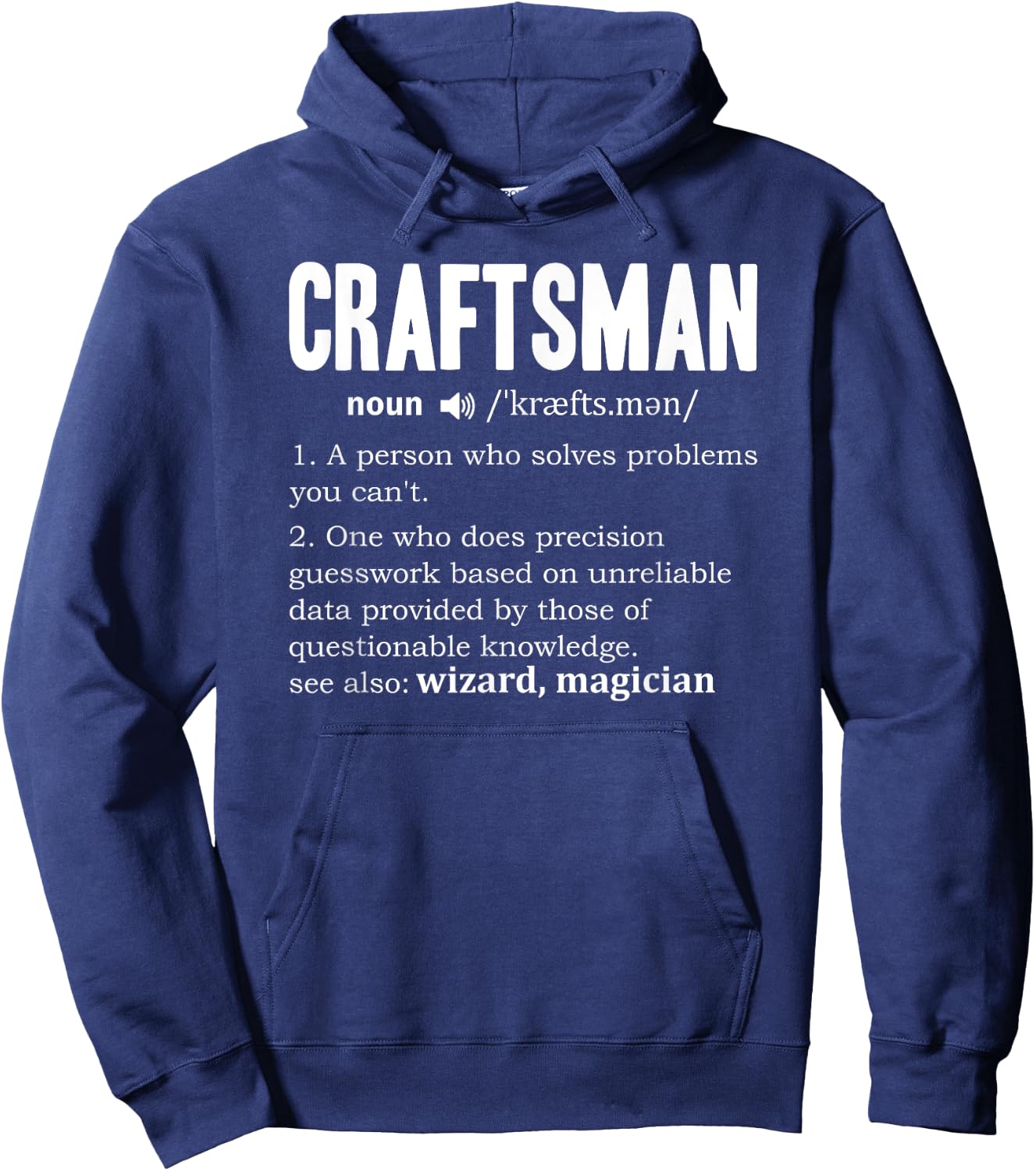 Craftsman Definition Mechanic Dictionary Craftsperson Noun Hoodie - Hoodie | Navy