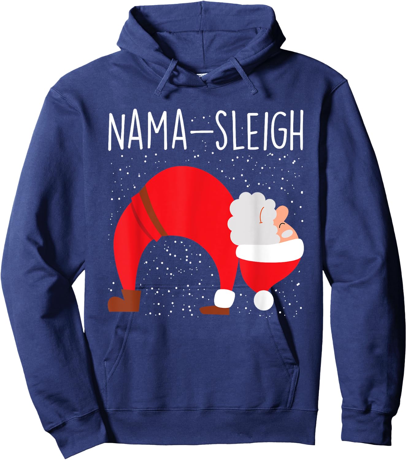 Yoga Practitioner Namasleigh Xmas Meditation Christmas Yoga Hoodie - Hoodie | Navy