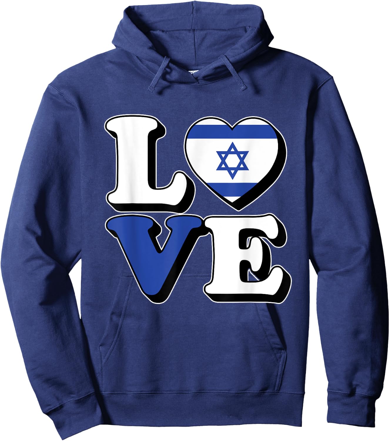 I Love Israel Travel Souvenir Vacation Trip Israeli Pride Hoodie - Hoodie | Navy