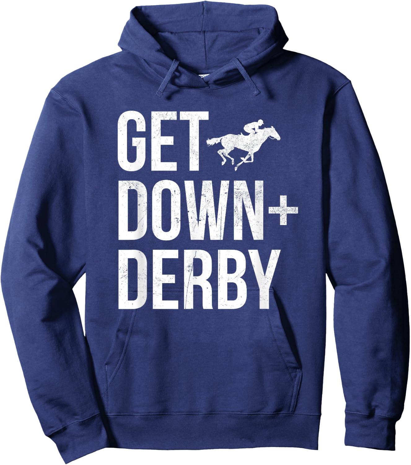Derby Time Horse Racing Men Women, Vintage Get Down & Derby Hoodie - Hoodie | Navy