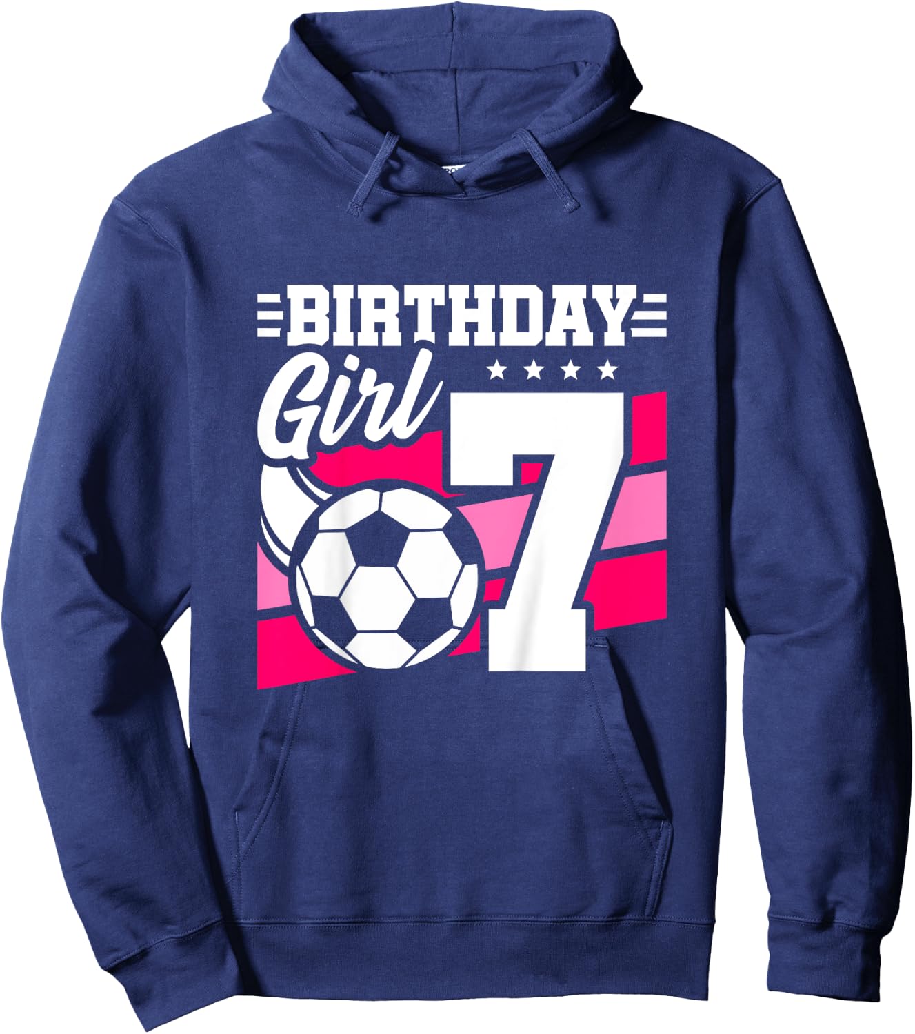 Soccer Birthday Party - 7 Year Old Girl - 7th Birthday Hoodie - Hoodie | Navy