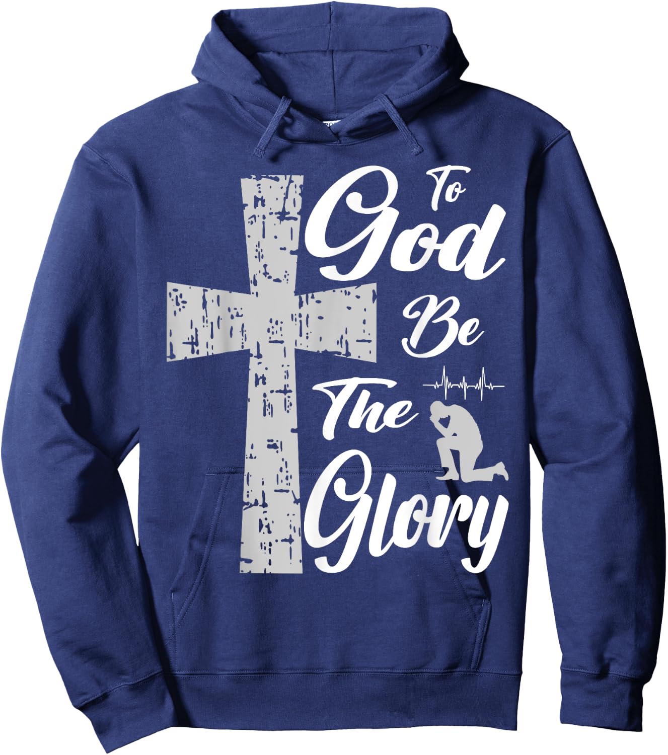 To God be the Glory Pray Jesus Hoodie - Hoodie | Navy