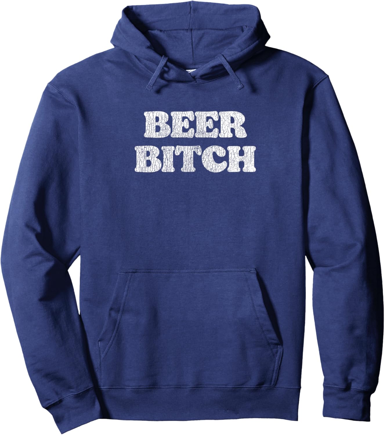 Beer Bitch Funny Minimalist Retro Vintage Funny Viral Hoodie - Hoodie | Navy