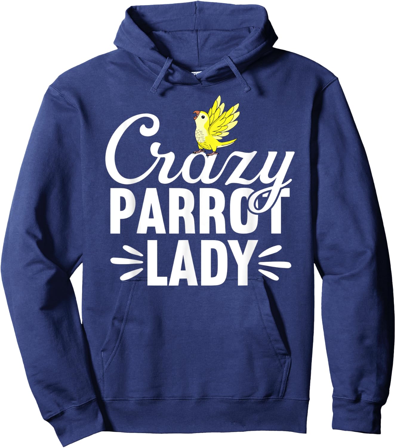 Crazy Parrot Lady | Yellow Lutino Monk Parakeet Quaker Hoodie - Hoodie | Navy