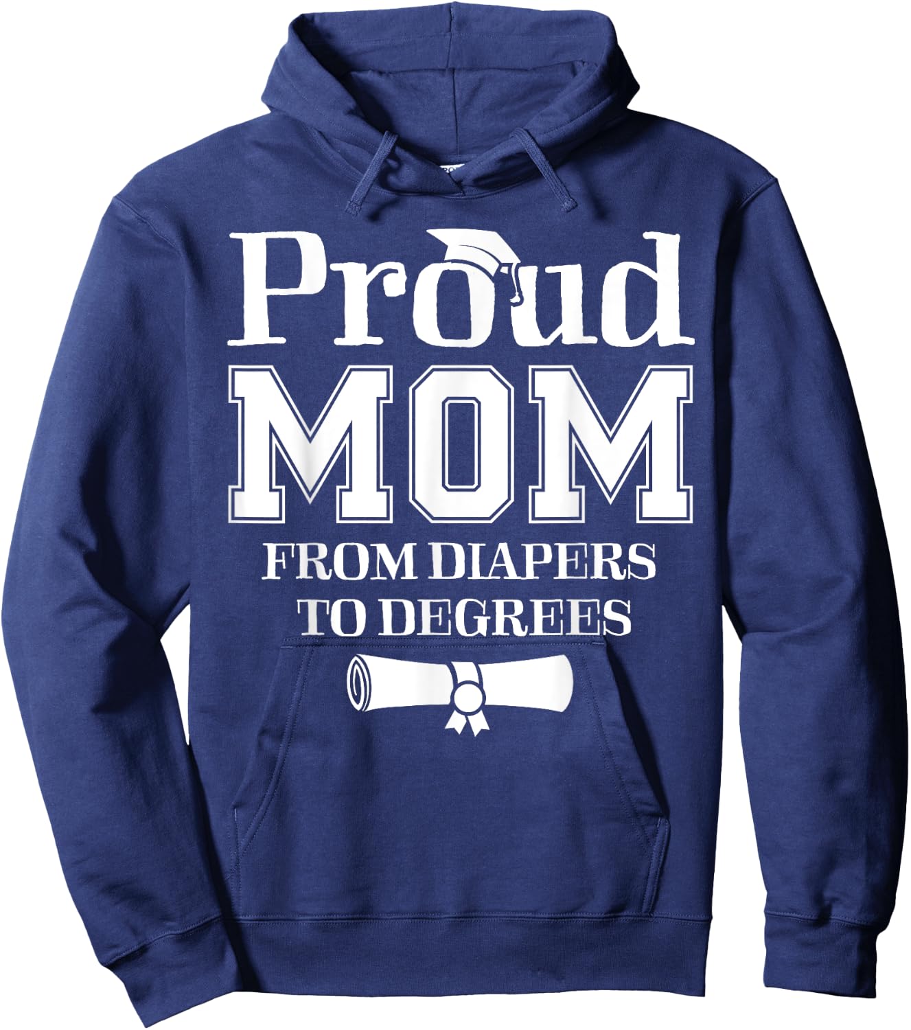 Proud Mom of a 2024 Graduate Mother Senior Graduation Gift Hoodie - Hoodie | Navy