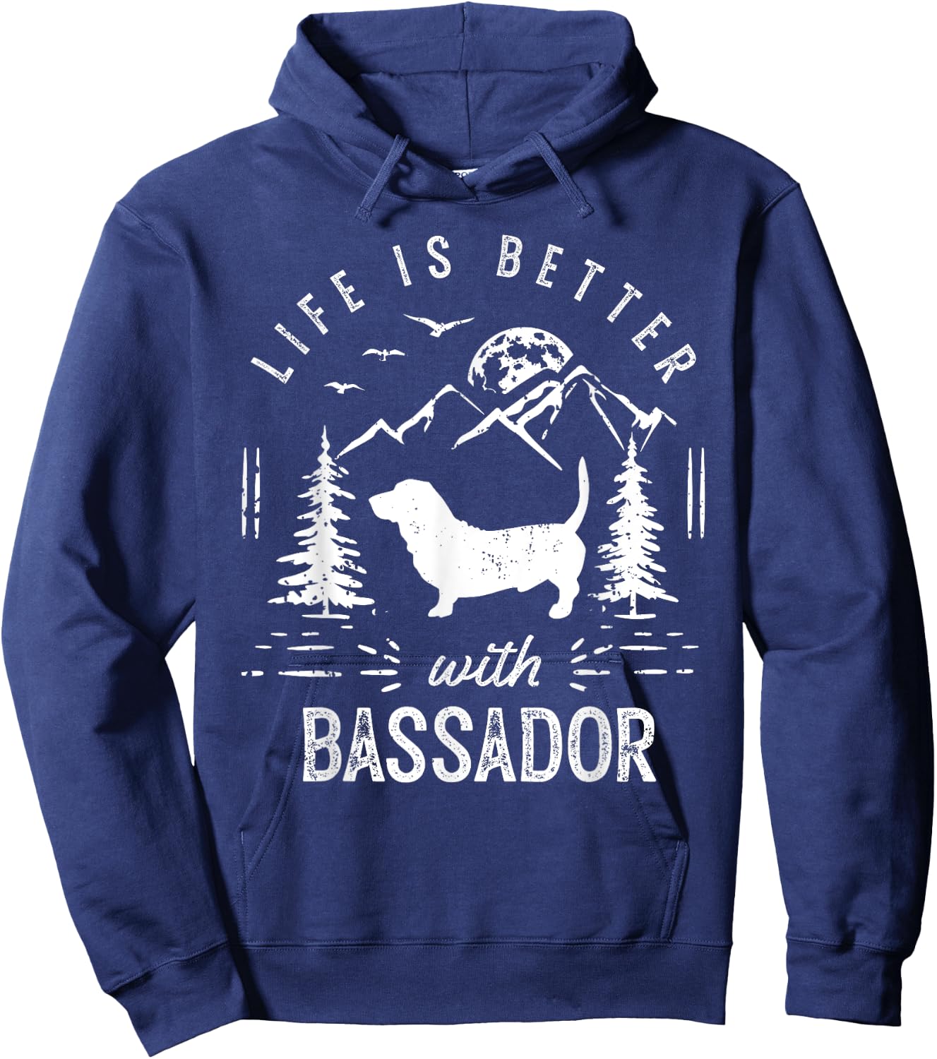 Bassador Life Better Mom Dad Dog Hoodie - Hoodie | Navy
