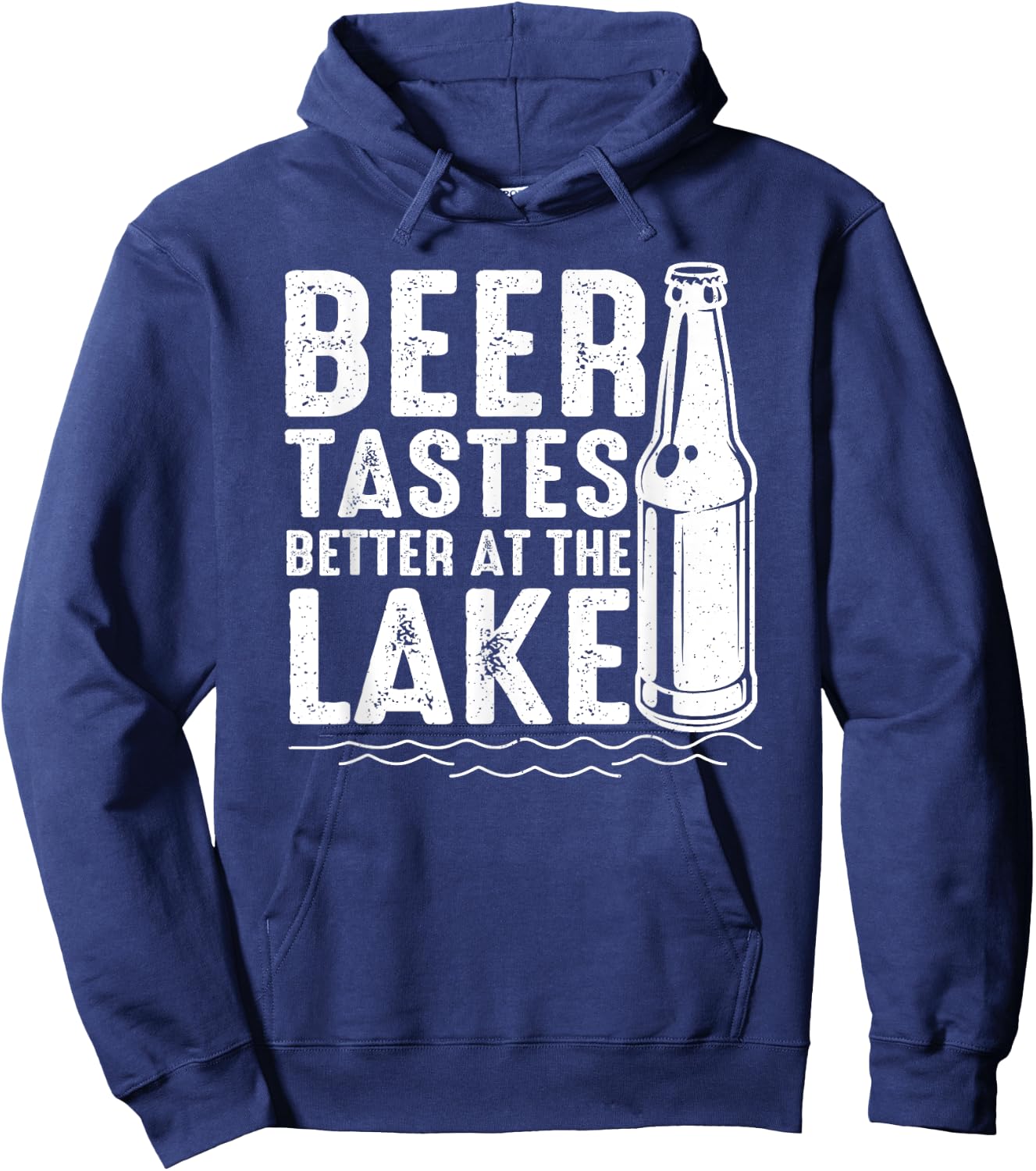 Beer Tastes Better At The Lake Funny Drinking Weekend Print Hoodie - Hoodie | Navy