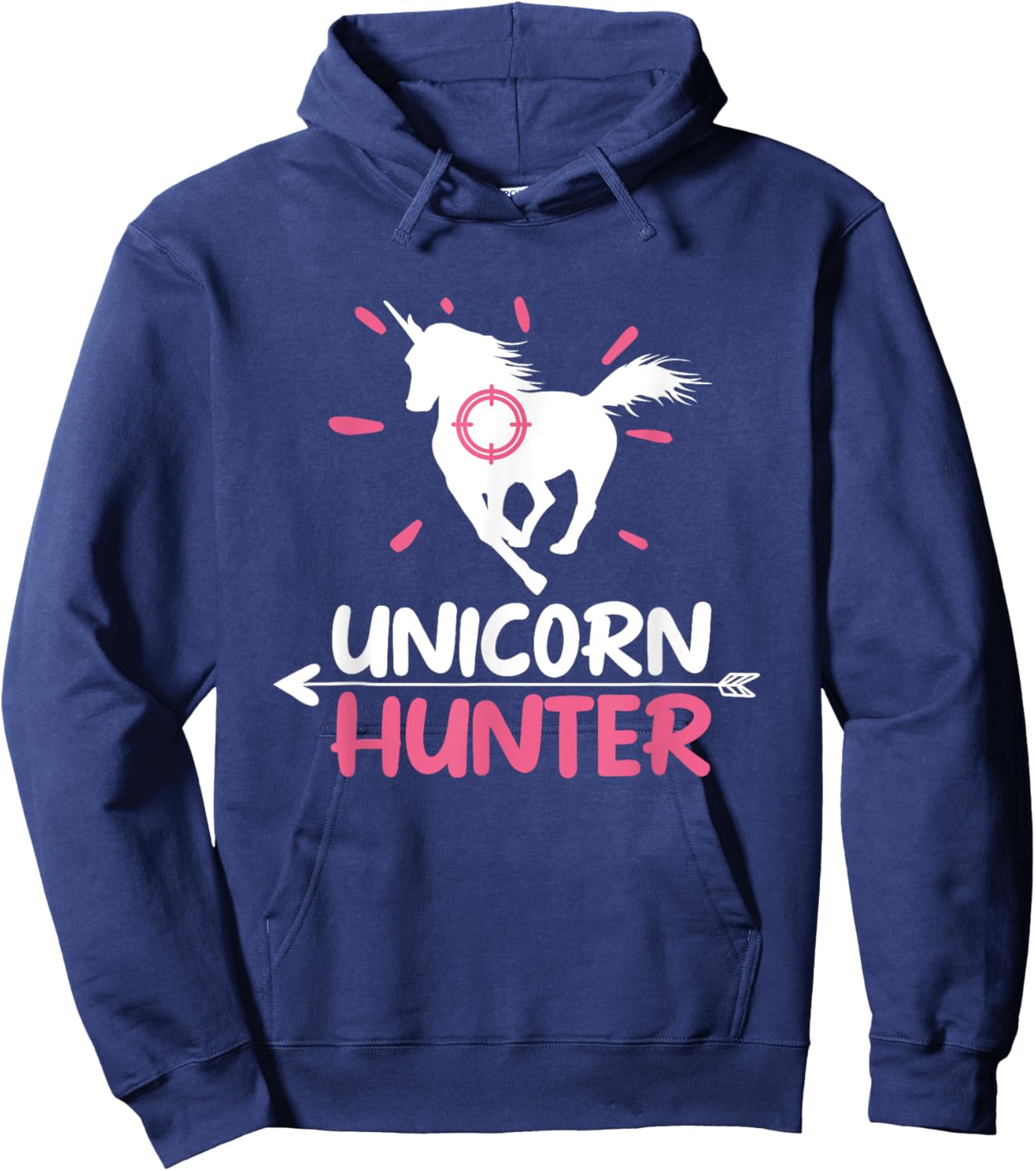 Funny Lazy Halloween Costume Fairy Rainbow Unicorn Hunter Hoodie - Hoodie | Navy