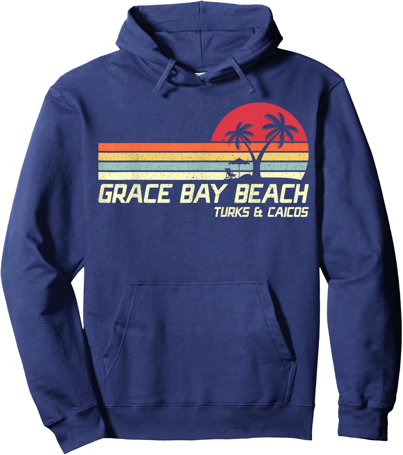 Summer Vacation Vintage Turks And Caicos Grace Bay Beach Women Kids Hoodie - Hoodie | Navy