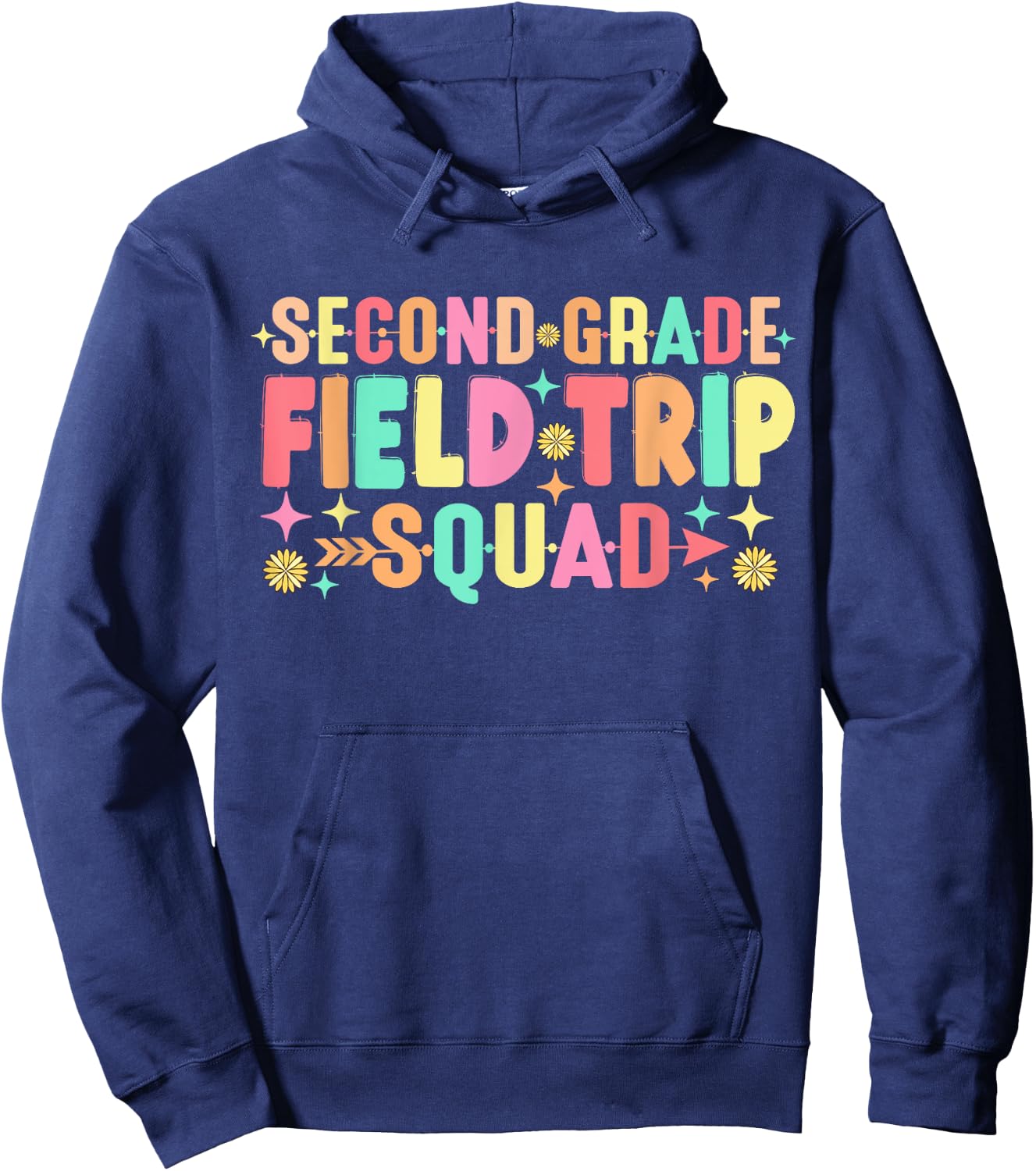 2nd Second Grade Field Trip Squad Teacher Students Matching Women Girls Kids Hoodie - Hoodie | Navy