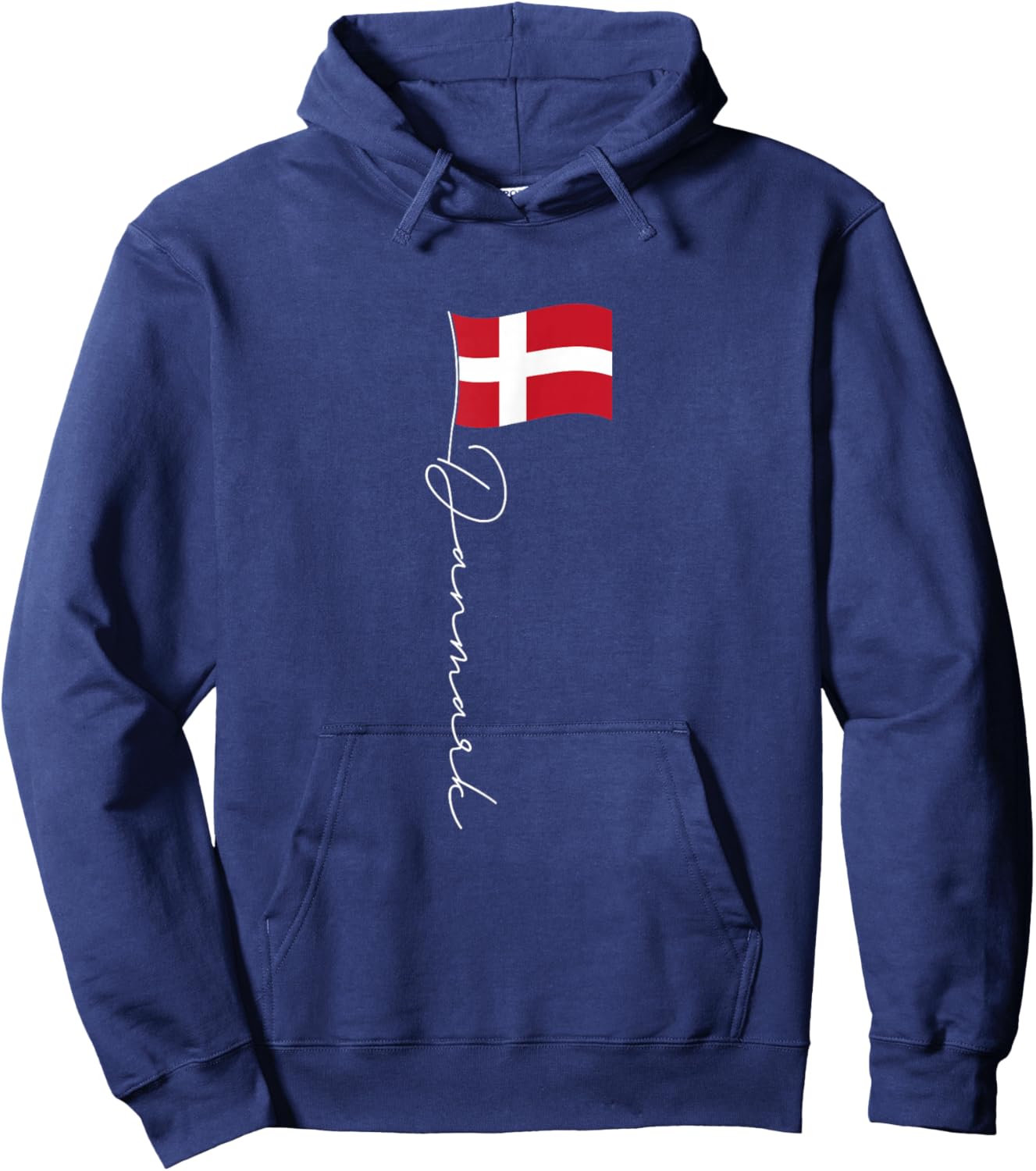 Family Heritage Gifts Denmark Signature Flag Pole - Elegant Patriotic Danish Flag Hoodie - Hoodie | Navy