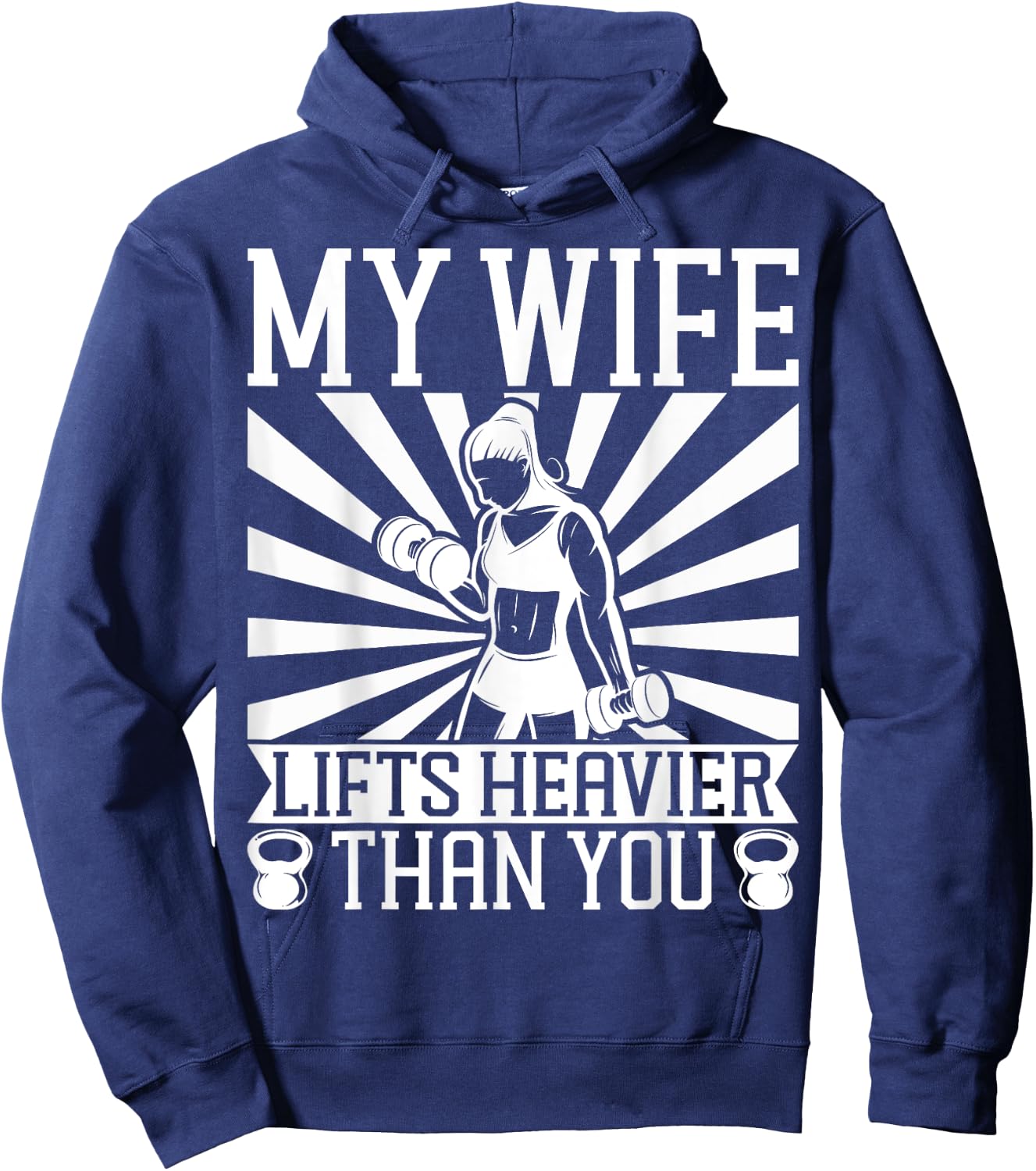 My Wife Lifts Heavier Than You | Fitness and Bodybuilding Hoodie - Hoodie | Navy