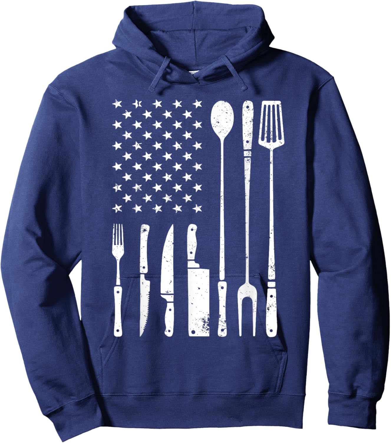 Cool Grilling Women US Flag BBQ Barbeque Smoker Hoodie - Hoodie | Navy