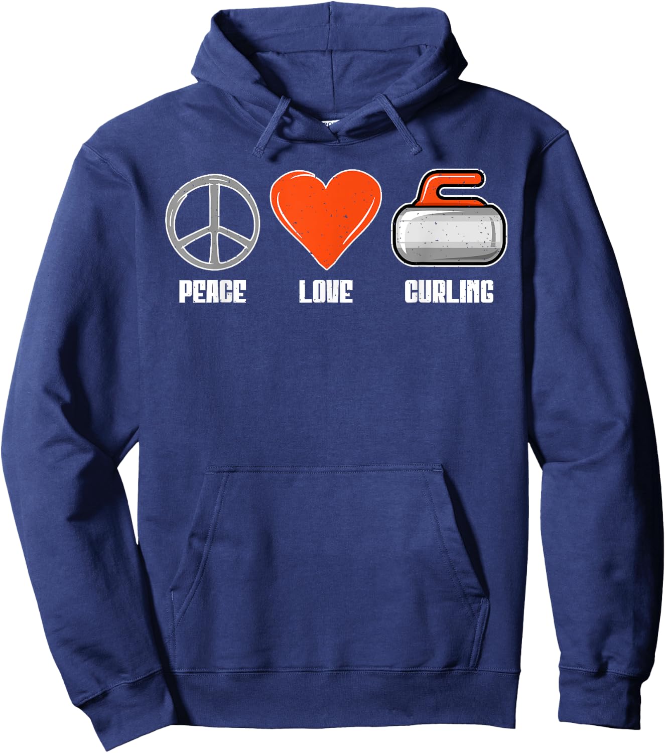 Peace Love Curling Hoodie - Hoodie | Navy
