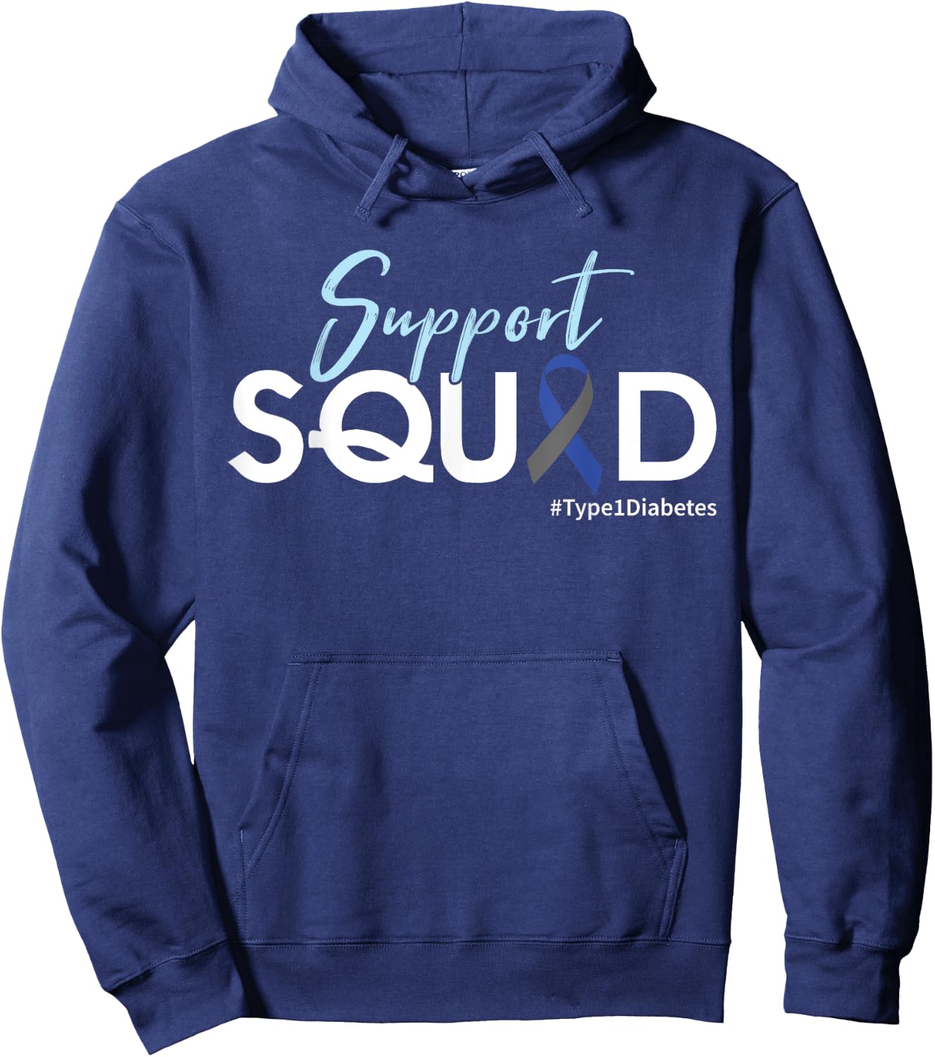 Support Squad - Type 1 Diabetes Awareness Hoodie - Hoodie | Navy