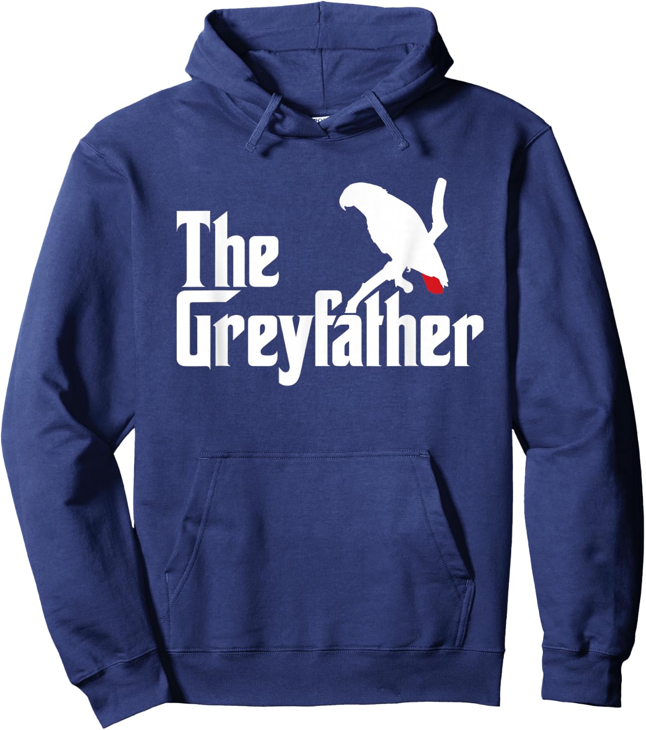 The Greyfather Funny African Grey Parrot Lovers Bird's Dad Hoodie - Hoodie | Navy