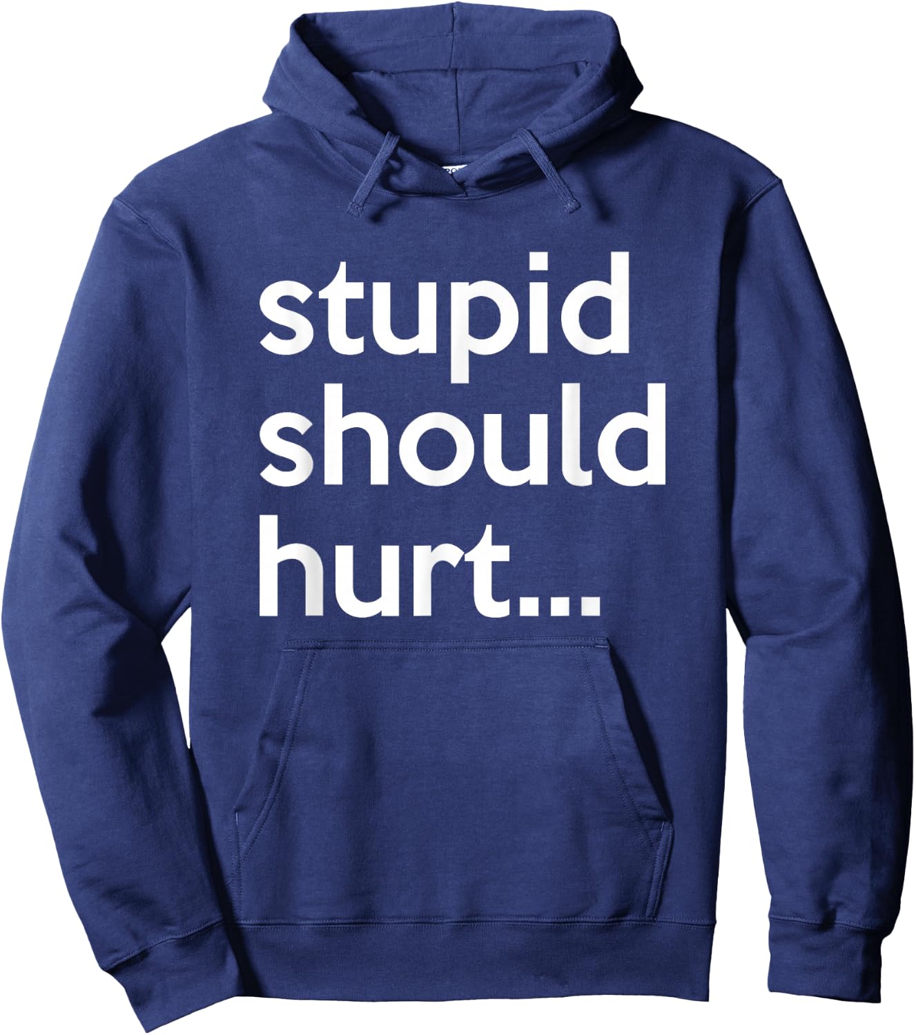 Stupid Should Hurt Sarcastic Beefy Dad Humor Veteran Hoodie - Hoodie | Navy