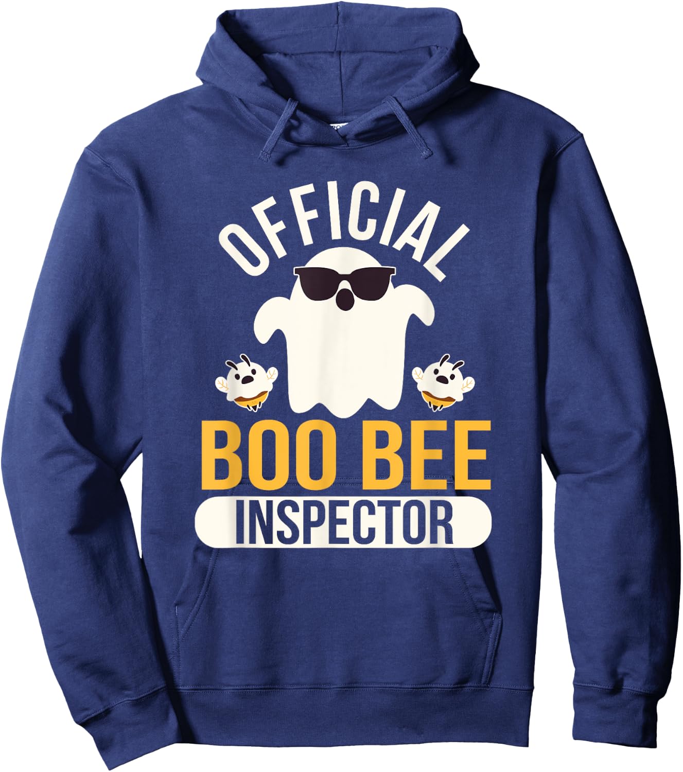 Official Boo Bee Inspector Halloween Humor Funny Ghost Hoodie - Hoodie | Navy