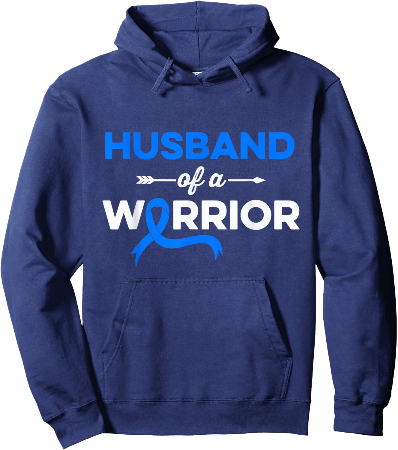 Husband Of a Colon Cancer Warrior Family Colon Cancer Hoodie - Hoodie | Navy