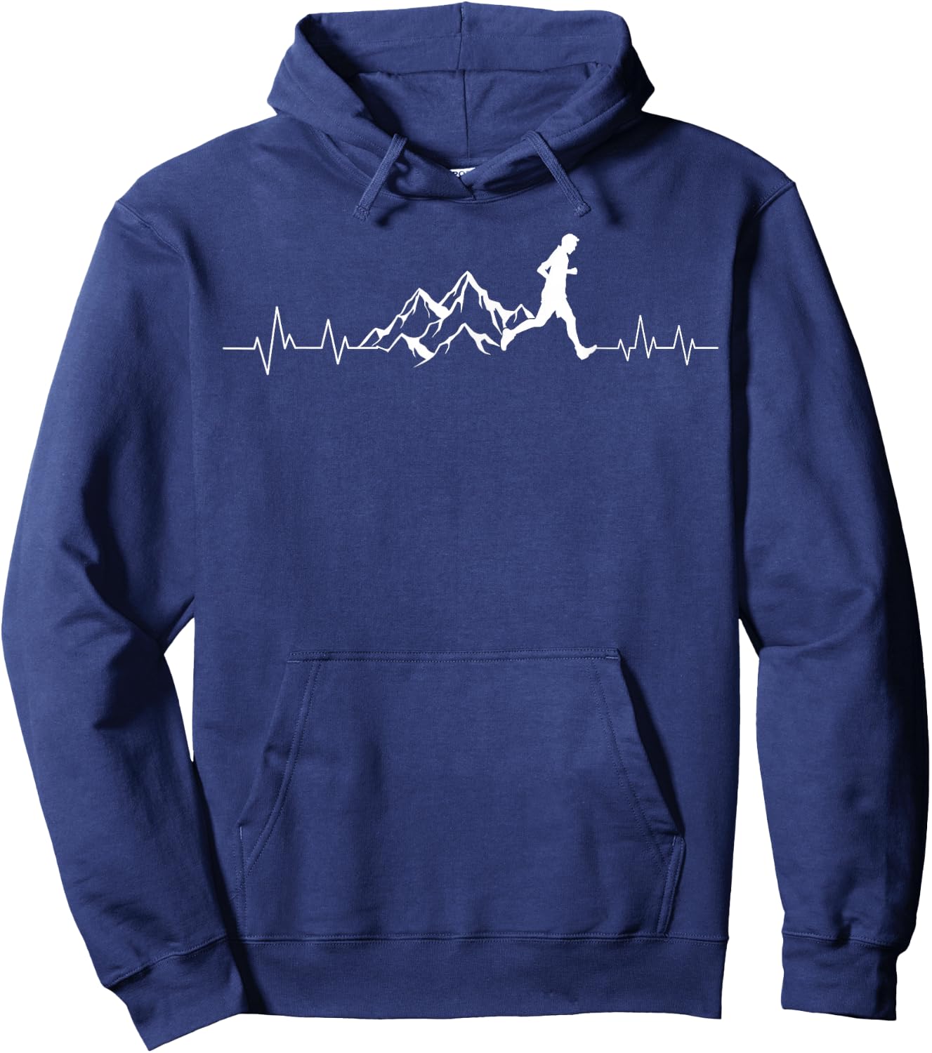 Trail Running Heartbeat Ultra Runner Mountain Sport Activity Hoodie - Hoodie | Navy