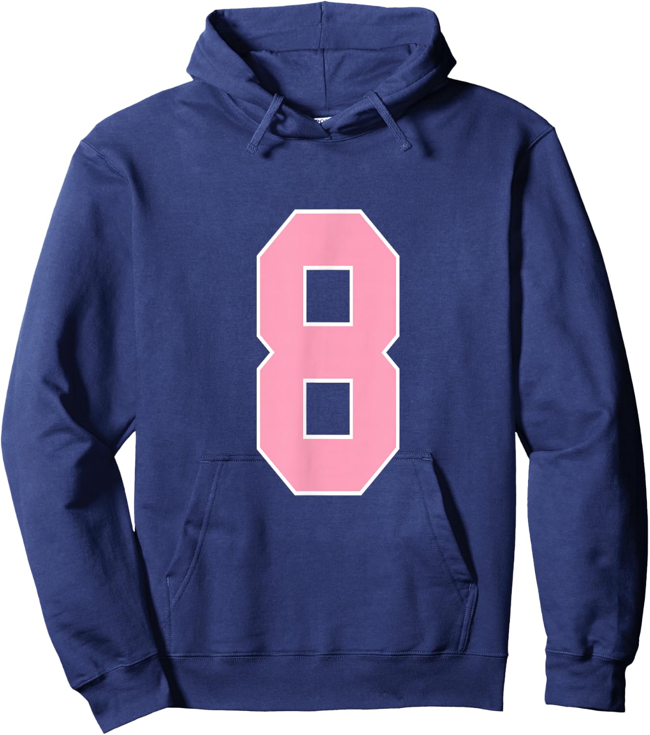 Number 8 Shirt Pink Football Basketball Breast Cancer Aware Hoodie - Hoodie | Navy