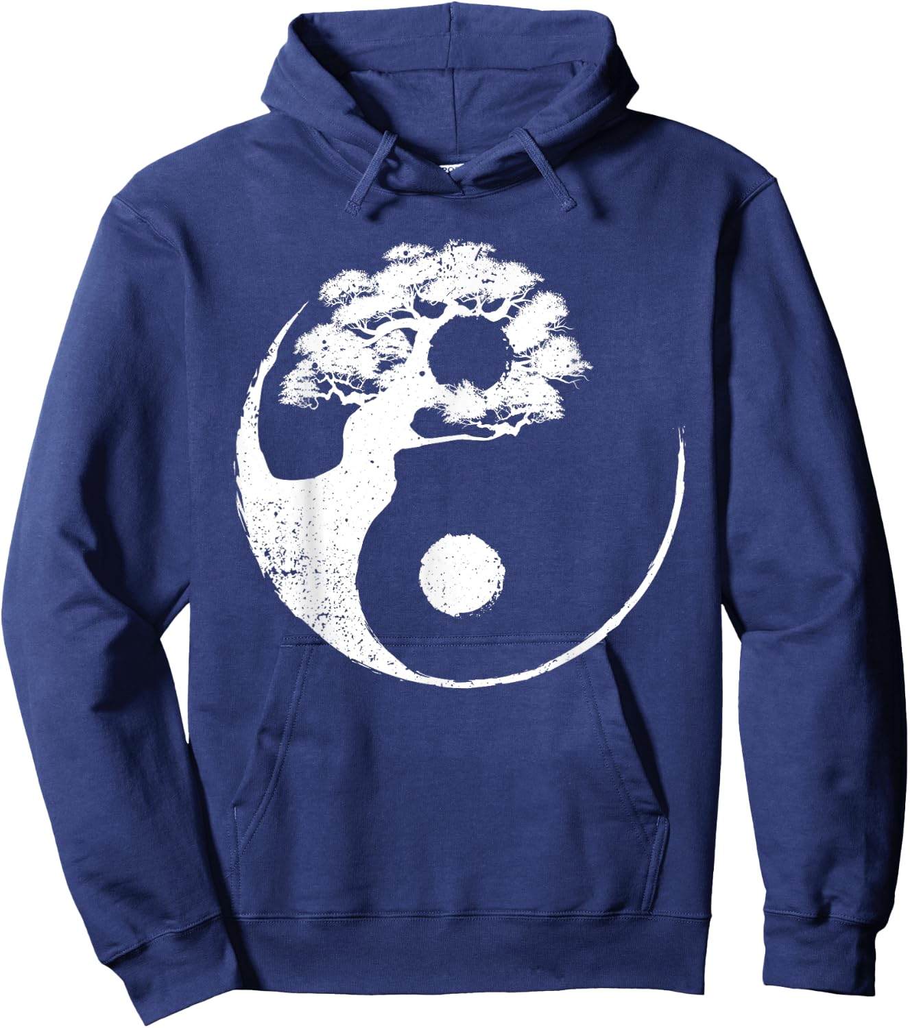 Cute Yin Yang Design Buddhist Men Women Bonsai Tree Lovers Hoodie - Hoodie | Navy