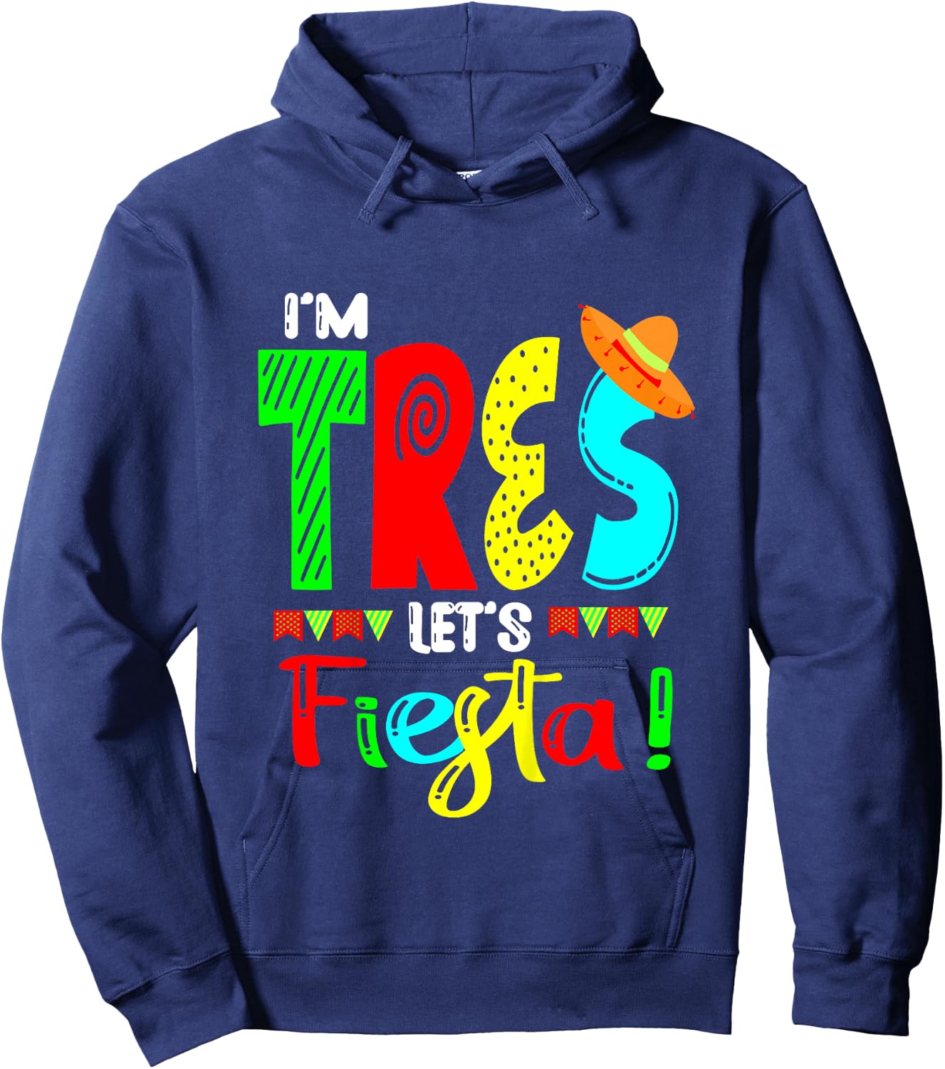 Kids I'm Tres Taco 3rd Birthday Gift Kids Boy Girl Hoodie - Hoodie | Navy