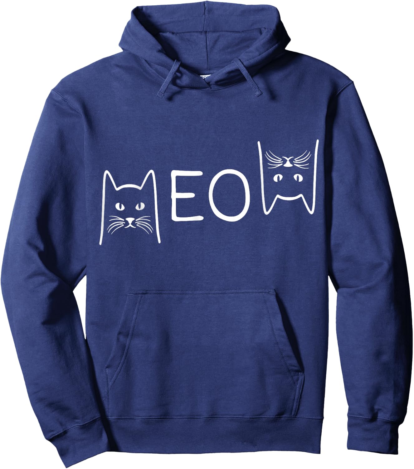 Meow Cat Shirt Meow Kitty Funny Cats Mom and Cat Dad Hoodie - Hoodie | Navy