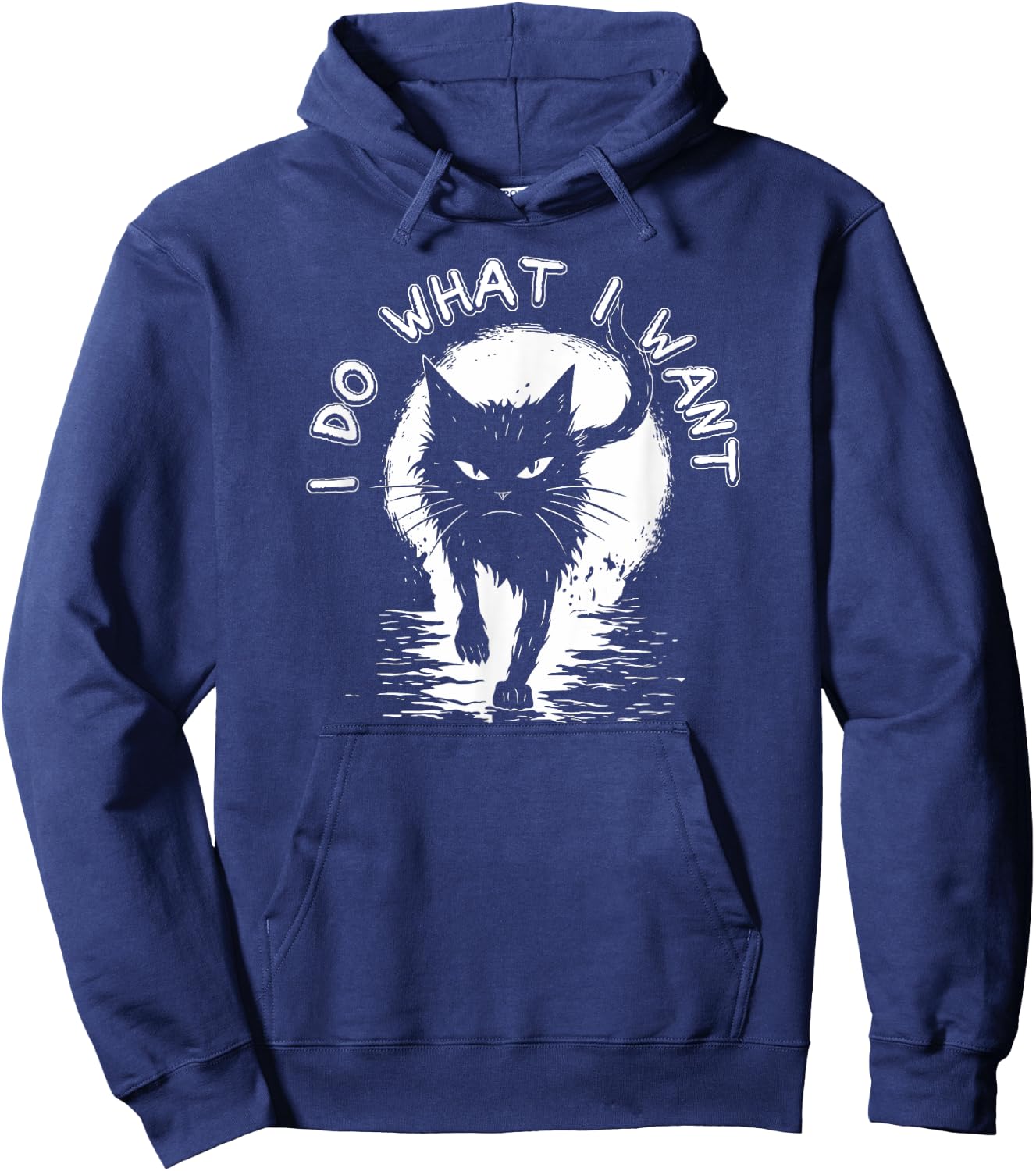 Cat Crazy Halloween Text Design Kitty Feral Stray Cat Women Hoodie - Hoodie | Navy