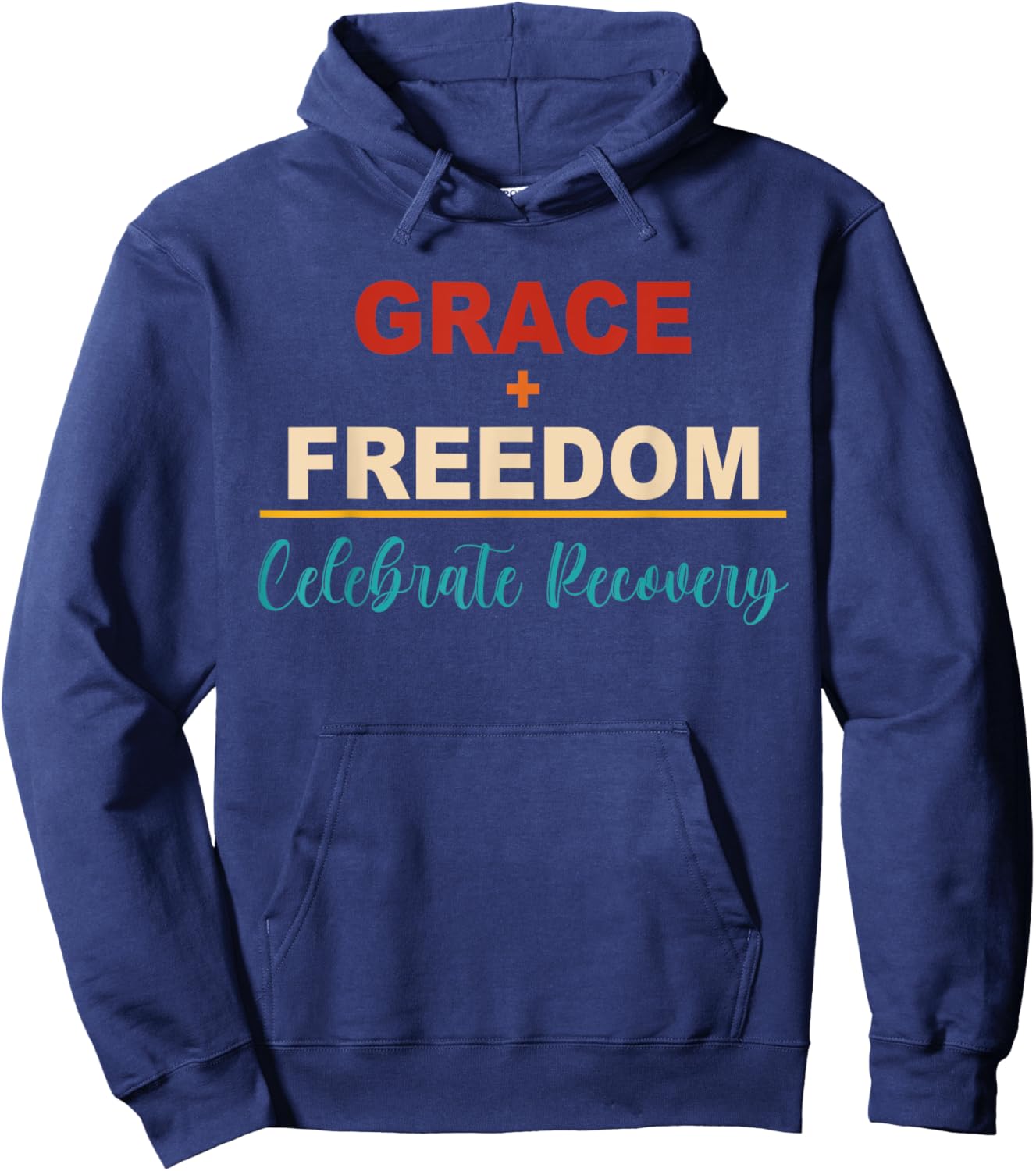 Grace+Freedom Celebrate Recovery Peace Love Apparel Hoodie - Hoodie | Navy