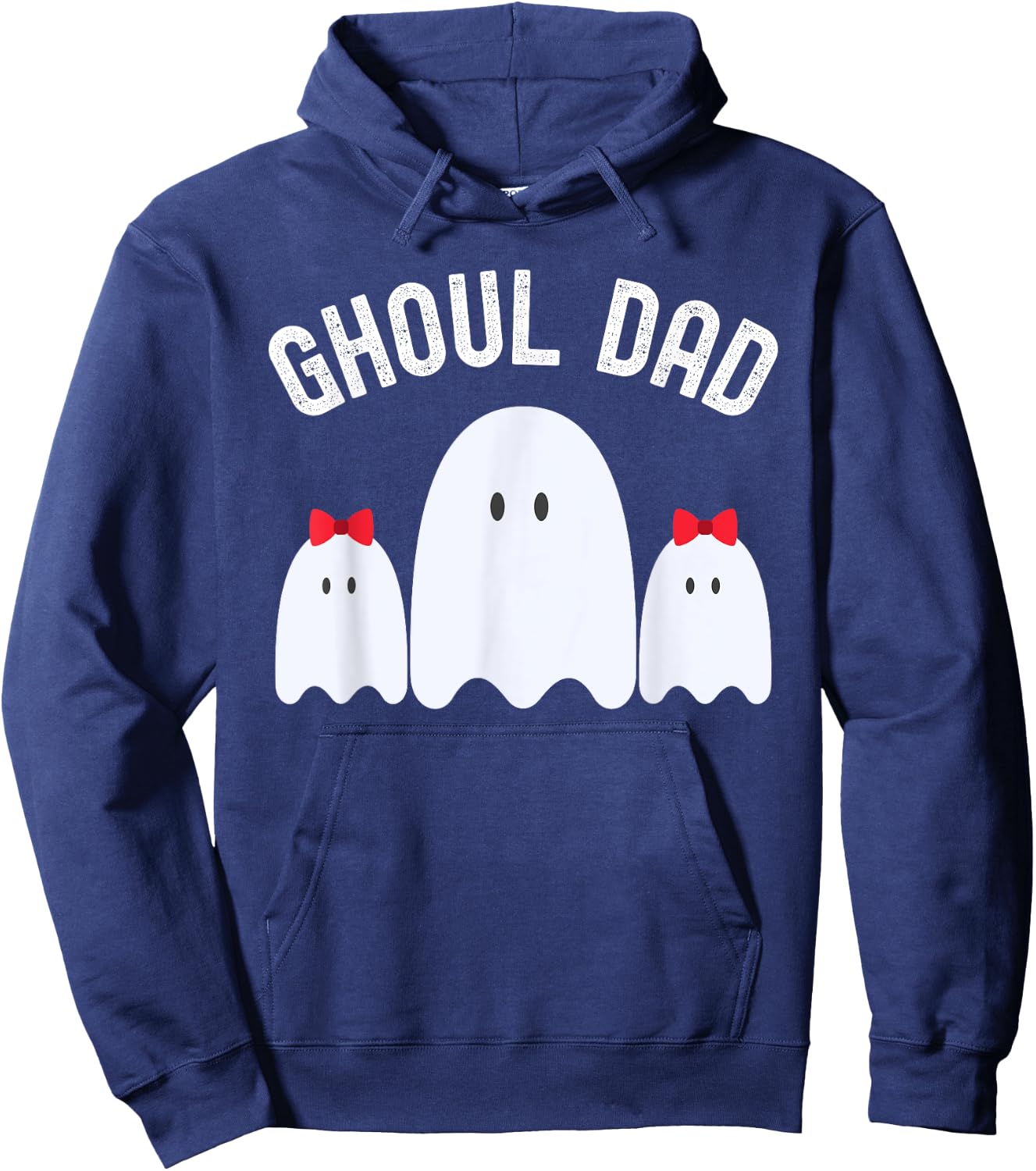 Ghoul Dad, Halloween Daddy Ghost Father of Two Ghost Girls Hoodie - Hoodie | Navy