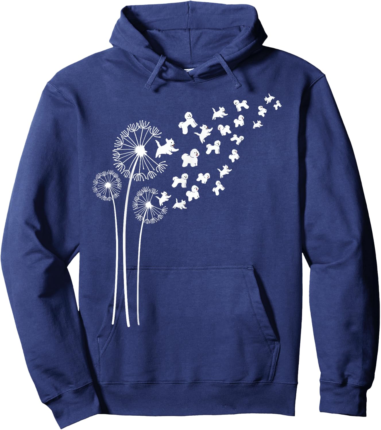 Bichon Frise Dandelion Flower For Dandelions and Dog Lover Women Hoodie - Hoodie | Navy