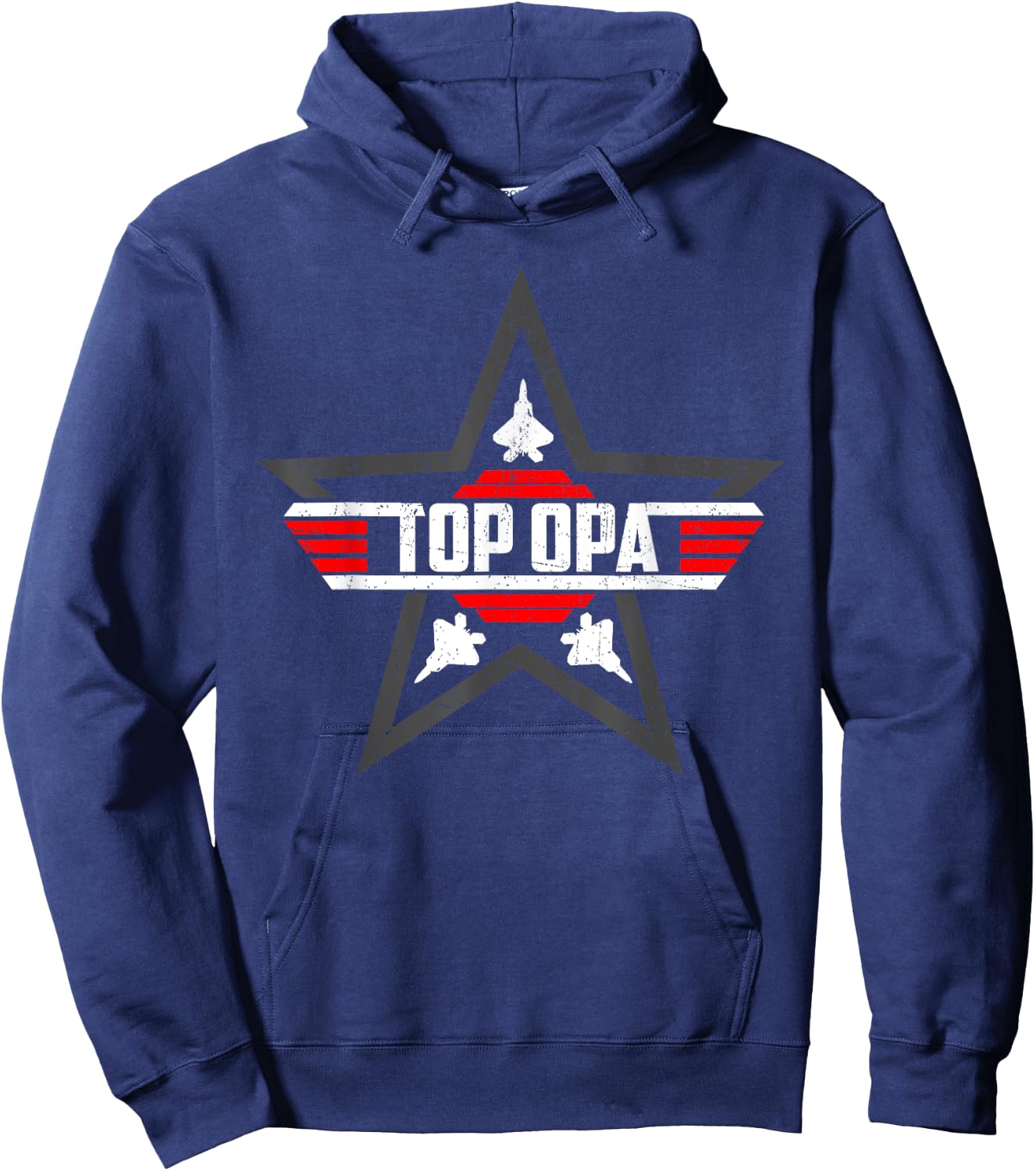 Top Opa from Son Daughter Grandpa Fathers Day Hoodie - Hoodie | Navy