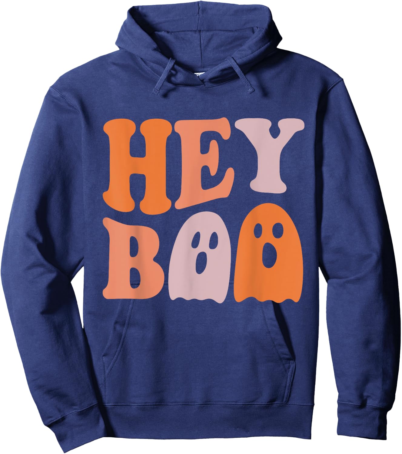 Hey Boo Funny Ghost Halloween Ghost Hoodie - Hoodie | Navy