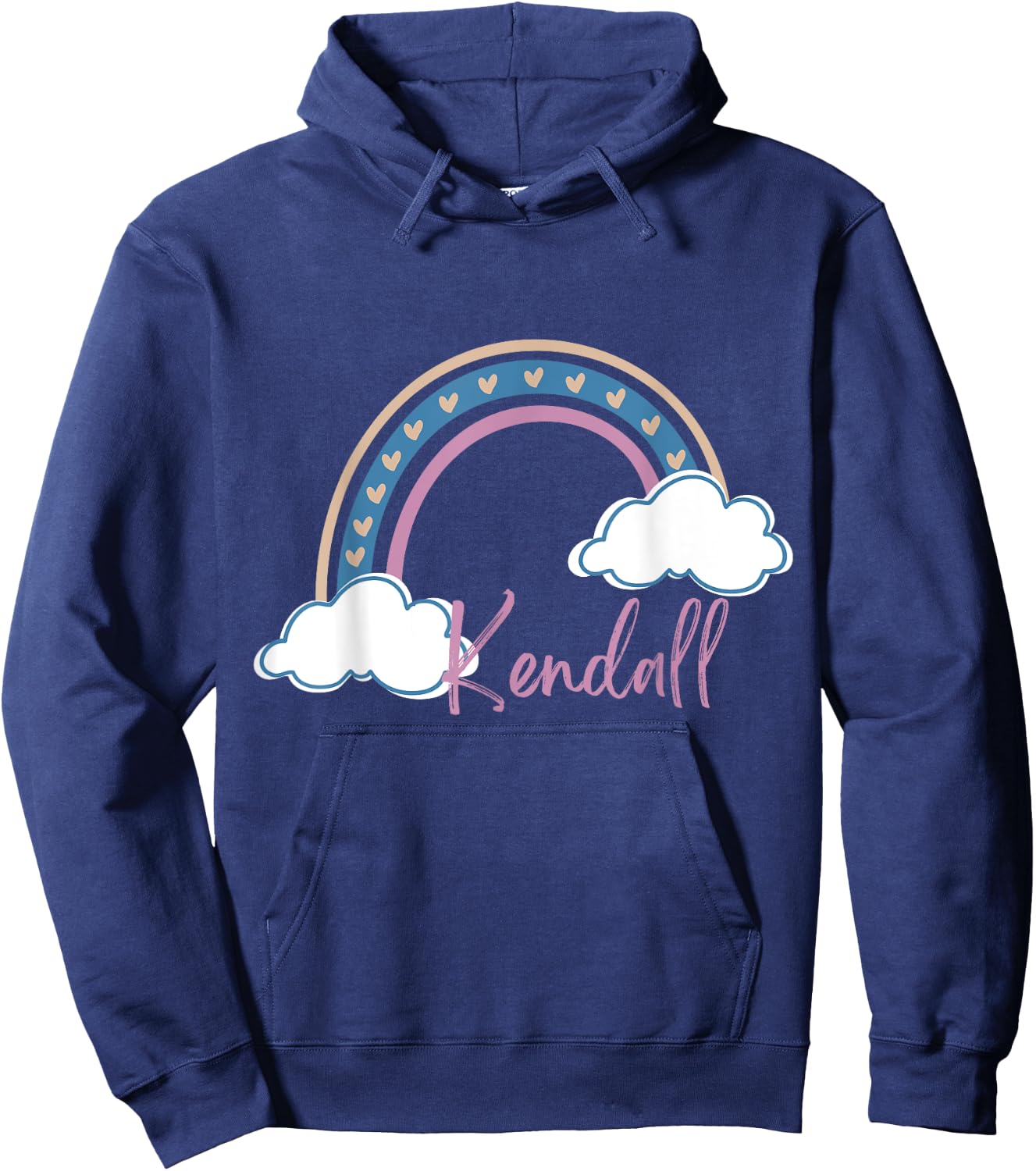 Kendall Name tag Girl Boho Rainbow Pink Kendall Rainbow Hoodie - Hoodie | Navy