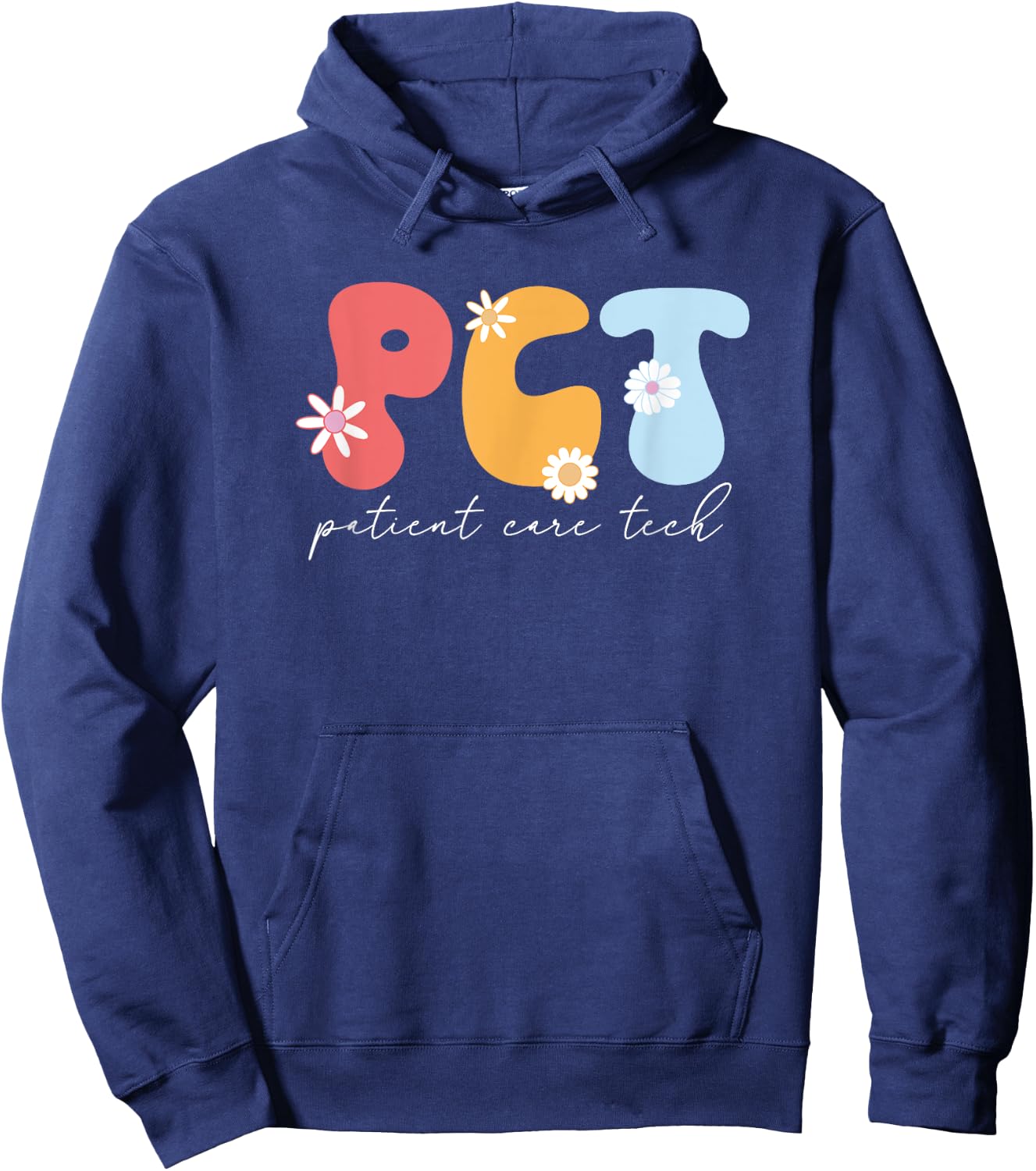 Funny Patient Care Tech Groovy PCT Patient Care Technician Hoodie - Hoodie | Navy