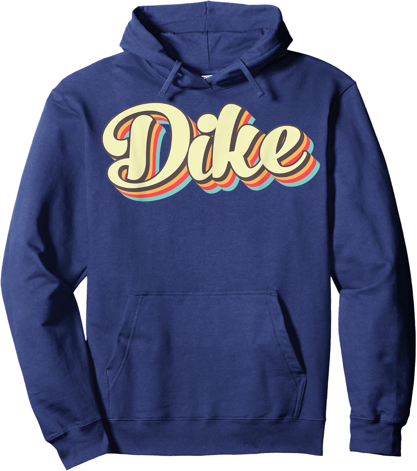 Dike Retro Art Baseball Font Vintage Hoodie - Hoodie | Navy