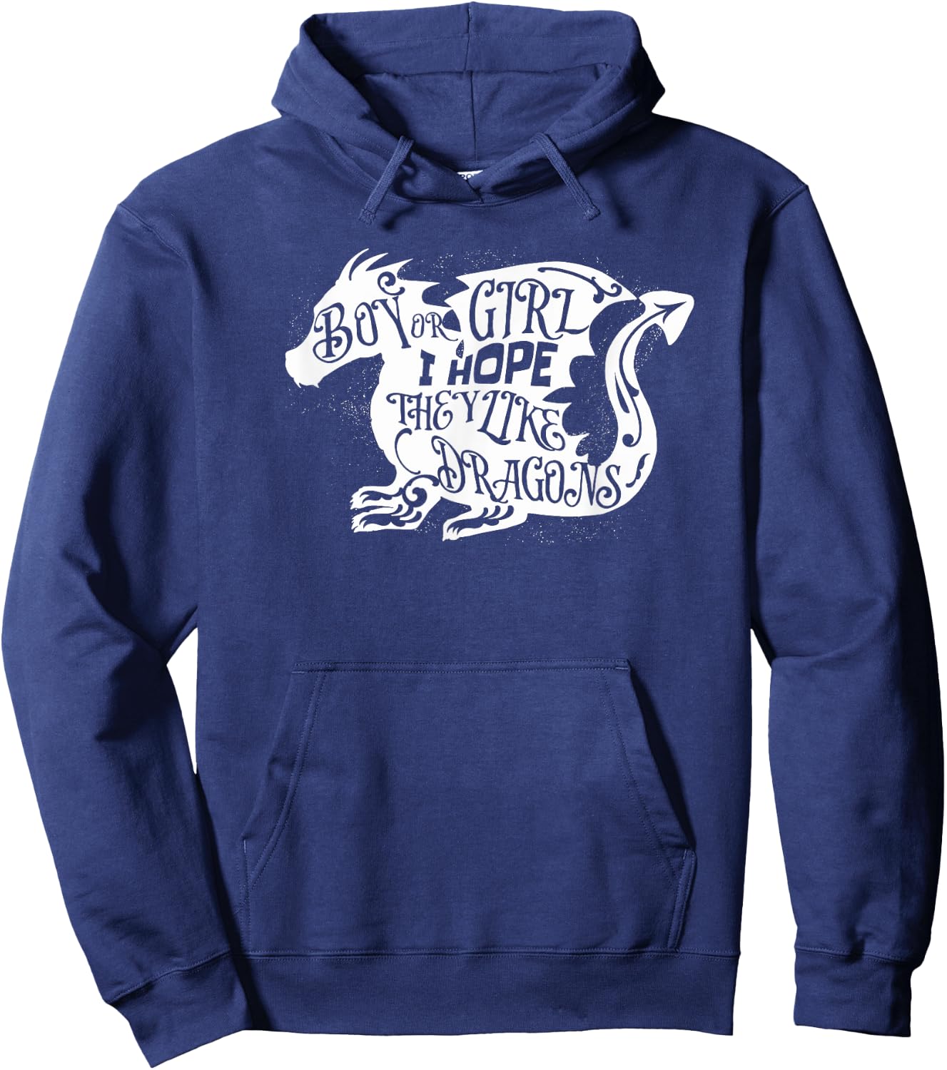 Gender Reveal Dragon Theme Party Boy or Girl Hoodie - Hoodie | Navy