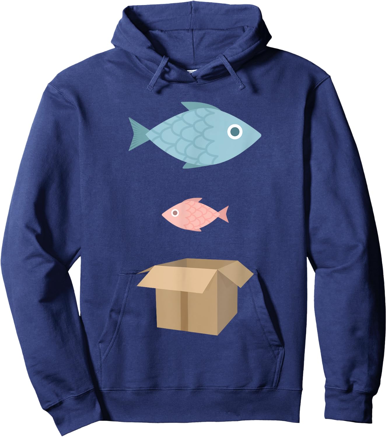 Big fish, little fish, cardboard box Hoodie - Hoodie | Navy