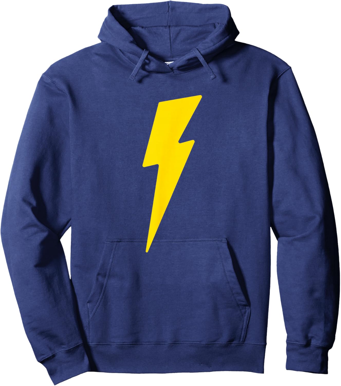 Simple Lightning Bolt | Yellow Thunder Bolt Graphic Hoodie - Hoodie | Navy