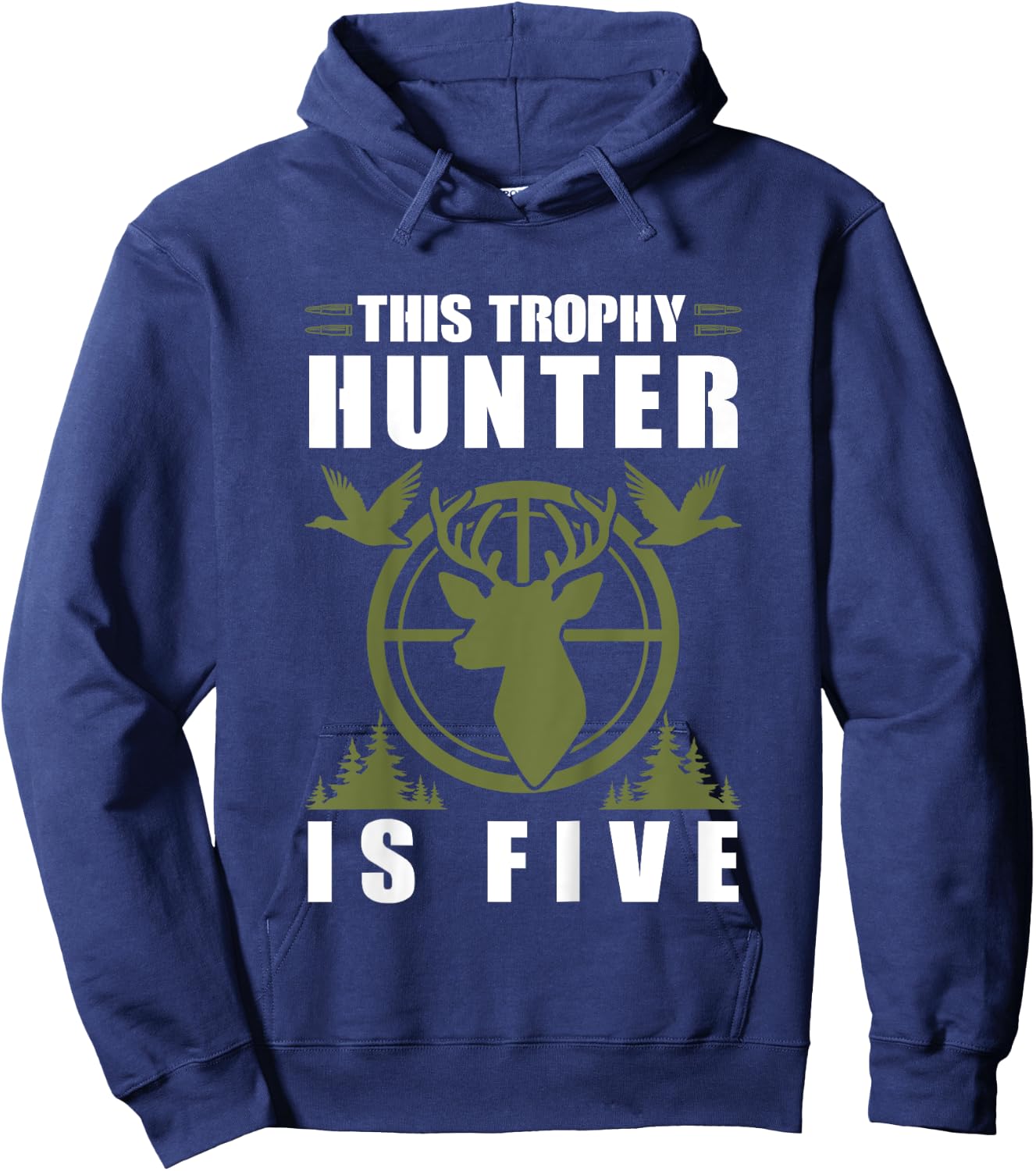 Trophy Hunter Is 5 Years Old Birthday 5th Birthday Squad Kid Hoodie - Hoodie | Navy