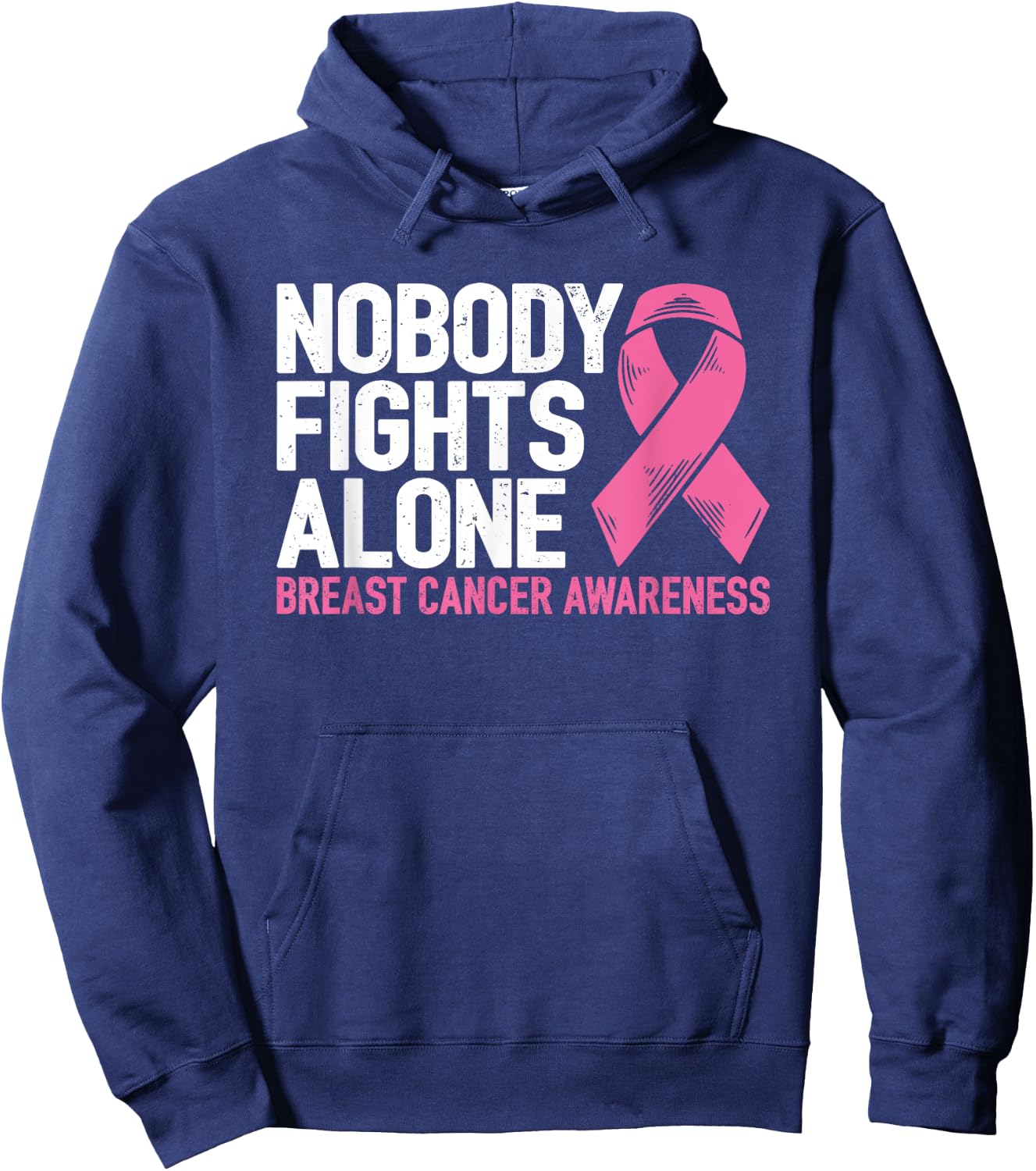 Breast Cancer Support Family Fight Breast Cancer Awareness Hoodie - Hoodie | Navy